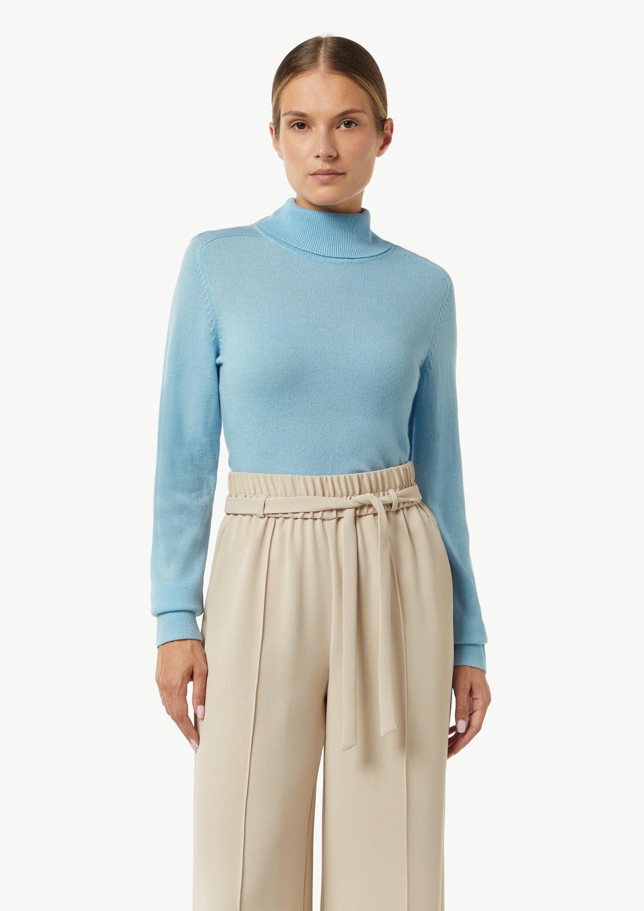 comma Longpullover Strickpullover Rollkragenpullover aus Kaschmirmix