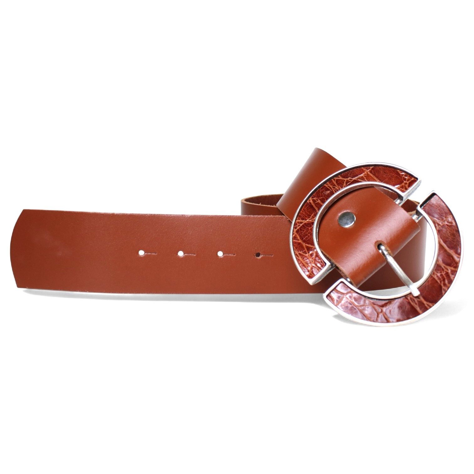 FRONHOFER Taillengürtel Damen Rindleder breit (1-St) 5 cm, Kroko-Optik, fürs Kleid