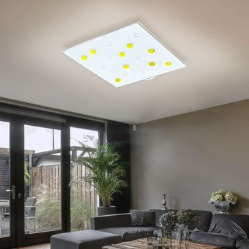 EGLO Deckenstrahler, Leuchtmittel nicht inklusive, Decken Lampe Gäste Zimmer Glas Steine gelb weiß klar Flur