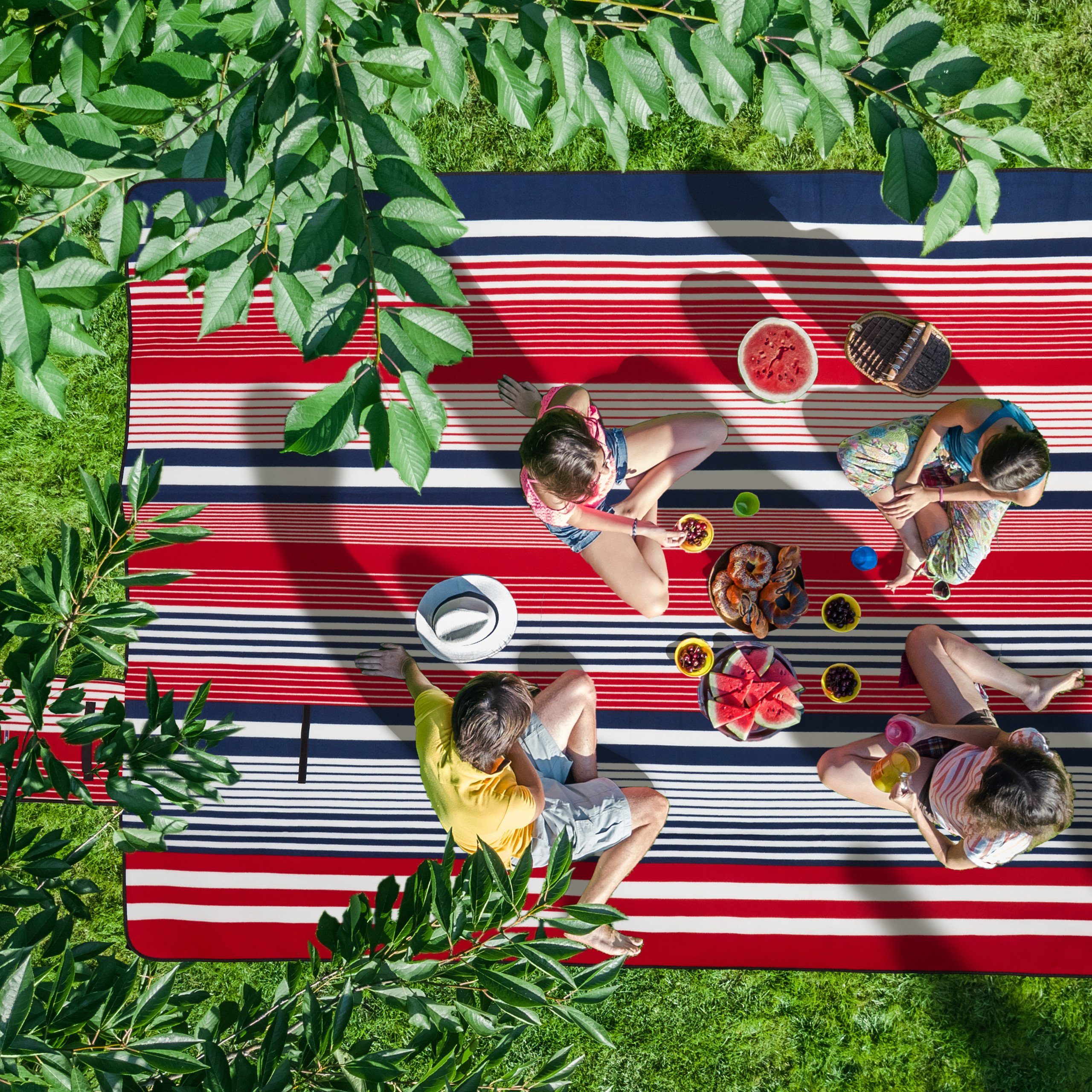 Picknickdecke XXL Picknickdecke 200x300 cm relaxdays gestreift