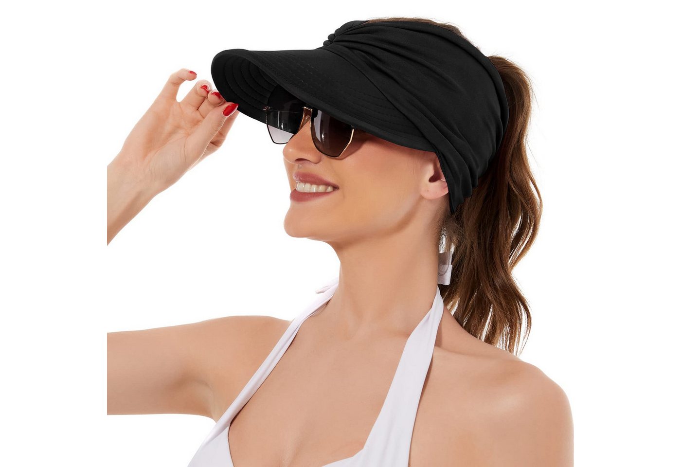 Bwecuy Strohhut Strohhut Sun Visor Hüte für Damen, verstellbare leichte Sommerhut