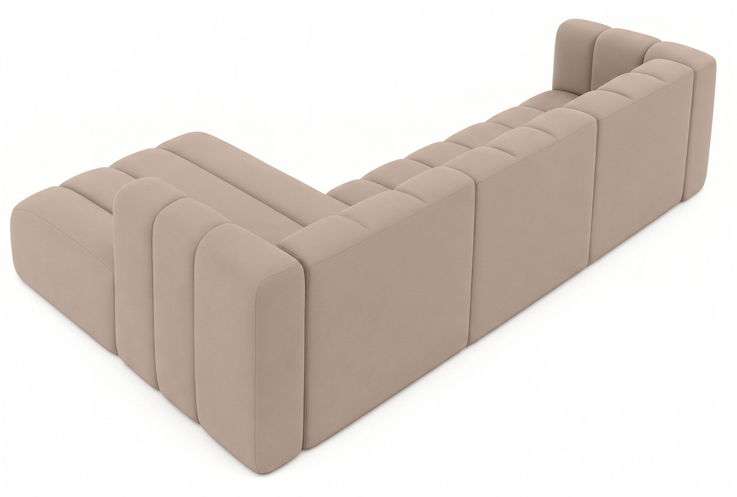 Kaiser Möbel Ecksofa Moderne aus Veloursstoff Salvador Grand L 318 cm, Ecksofa, modulare Bauweise, tiefe Sitzflächen, Samt Salvador, Soft-Cube-Design – Bild 5 von 5