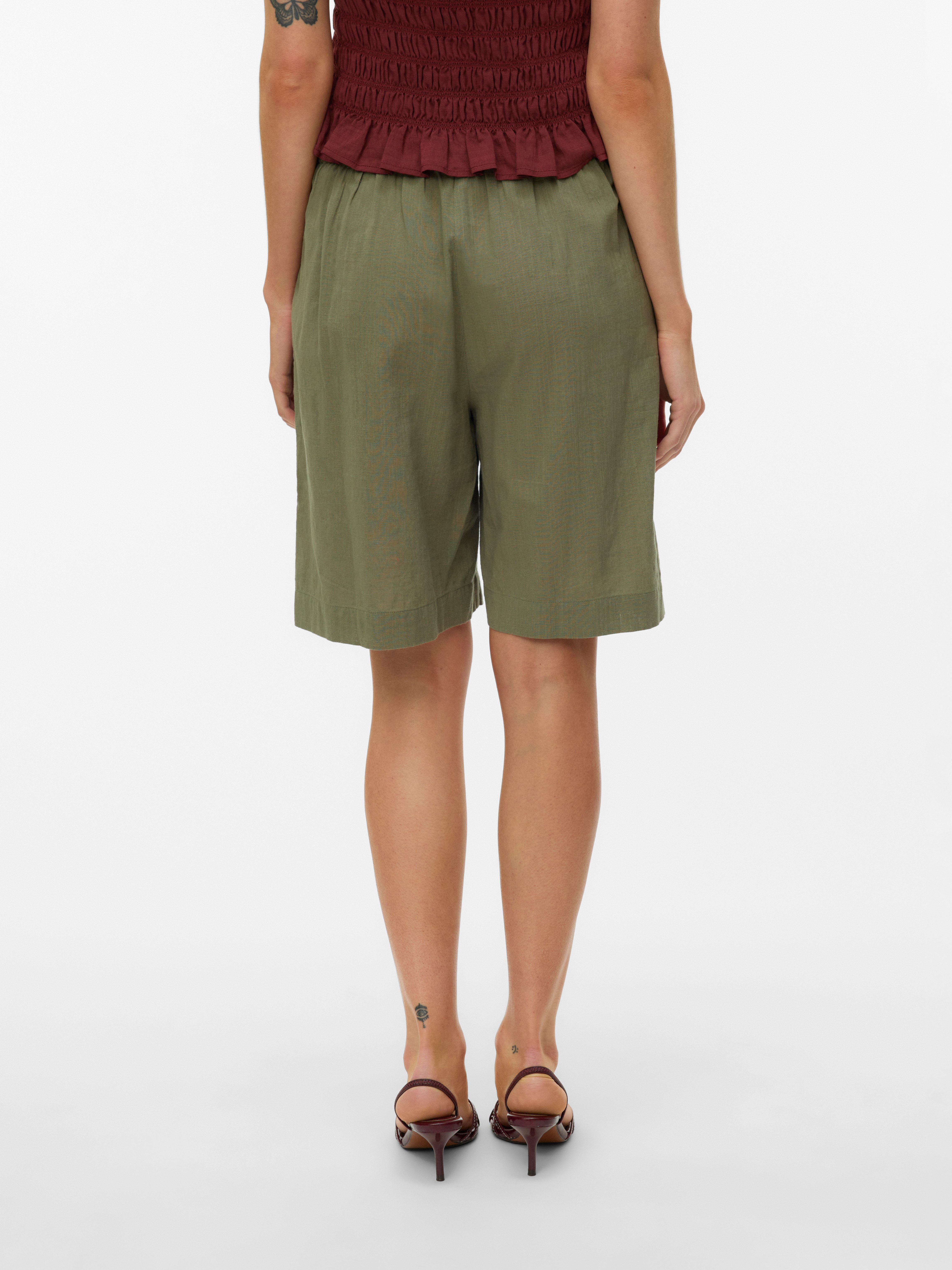 Vero Moda Shorts VMCAIA BERMUDA WVN NOOS Baumwollmischung, regular fit, mit Leinen