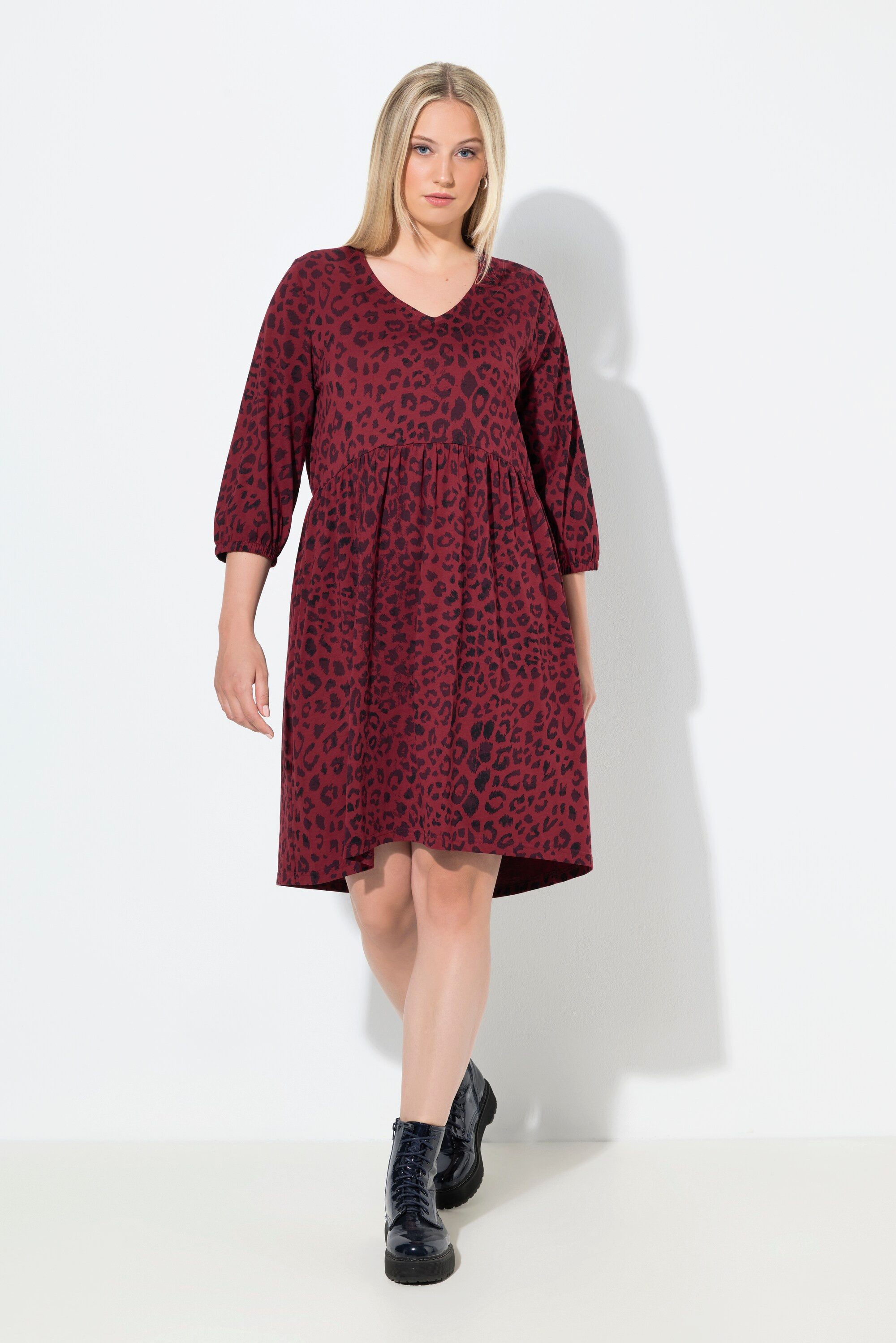 Ulla Popken Jerseykleid Jerseykleid Animaldruck A-Linie günstig online kaufen