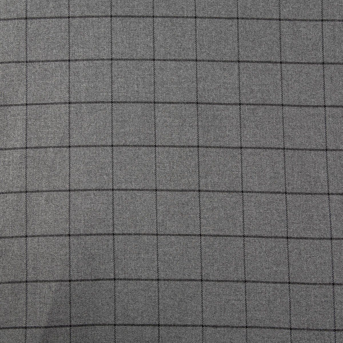 Thumbnail - SCHÖNER LEBEN. Stoff Viskose Stoff Karo Muster feine Linien grau schwarz 1,4m Breite, pflegeleicht