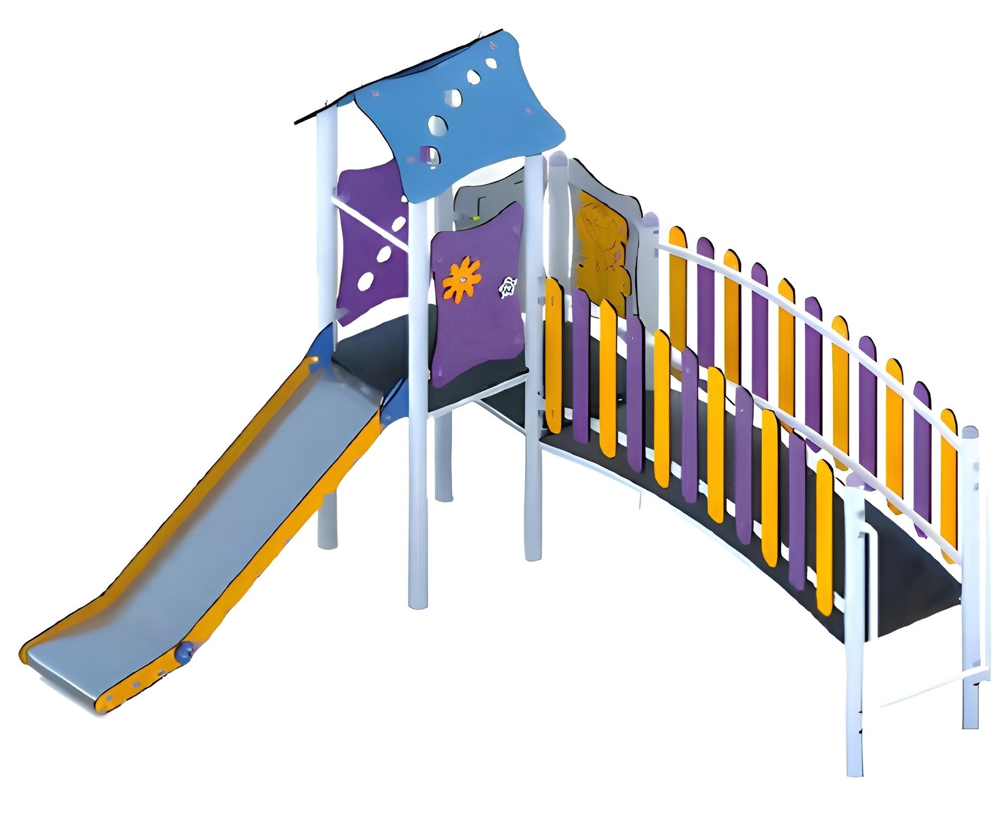 JVmoebel Spielturm Bunter Spielplatz mit Rutschbahn und bequemen Sitzgelegenheiten, Made in Europa