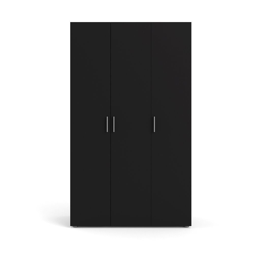 Tvilum Kleiderschrank Petra Kleiderschrank mit 3 Türen, mattschwarz.