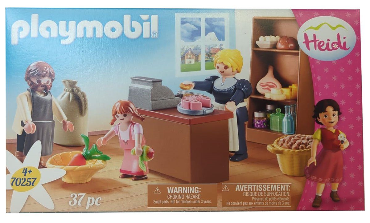 Playmobil® Spielfigur Playmobil 70257 Studio 100, Heidi - Dorfladen der Familie Keller, 37 T
