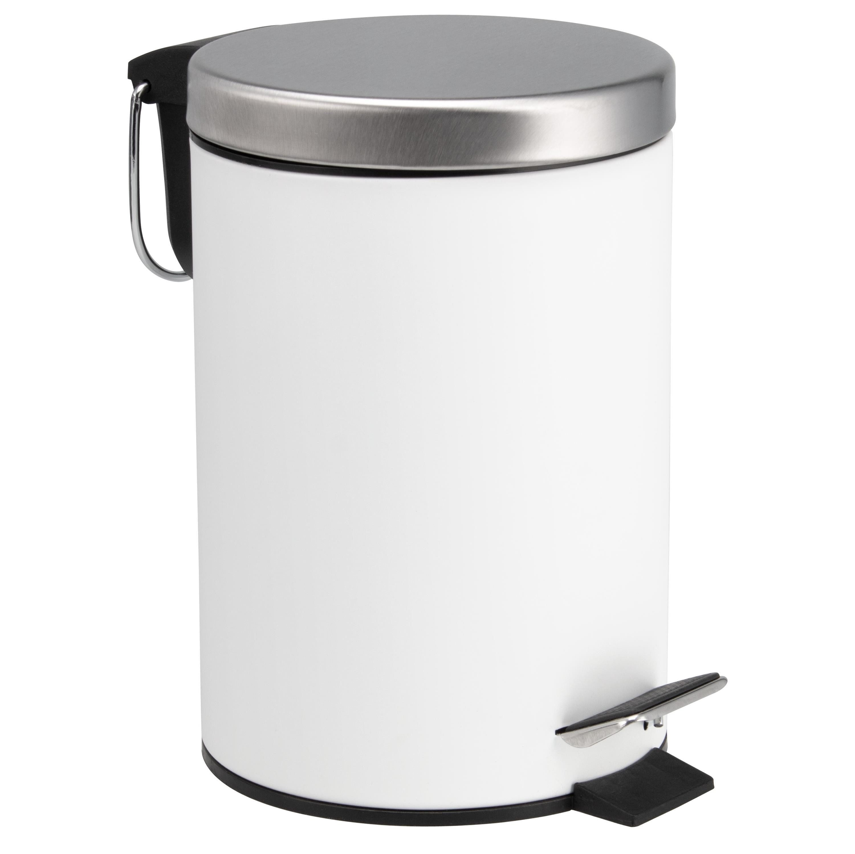 Kosmetikeimer Treteimer, Mülleimer, mit Absenk-Automatik, 3 L, weiß