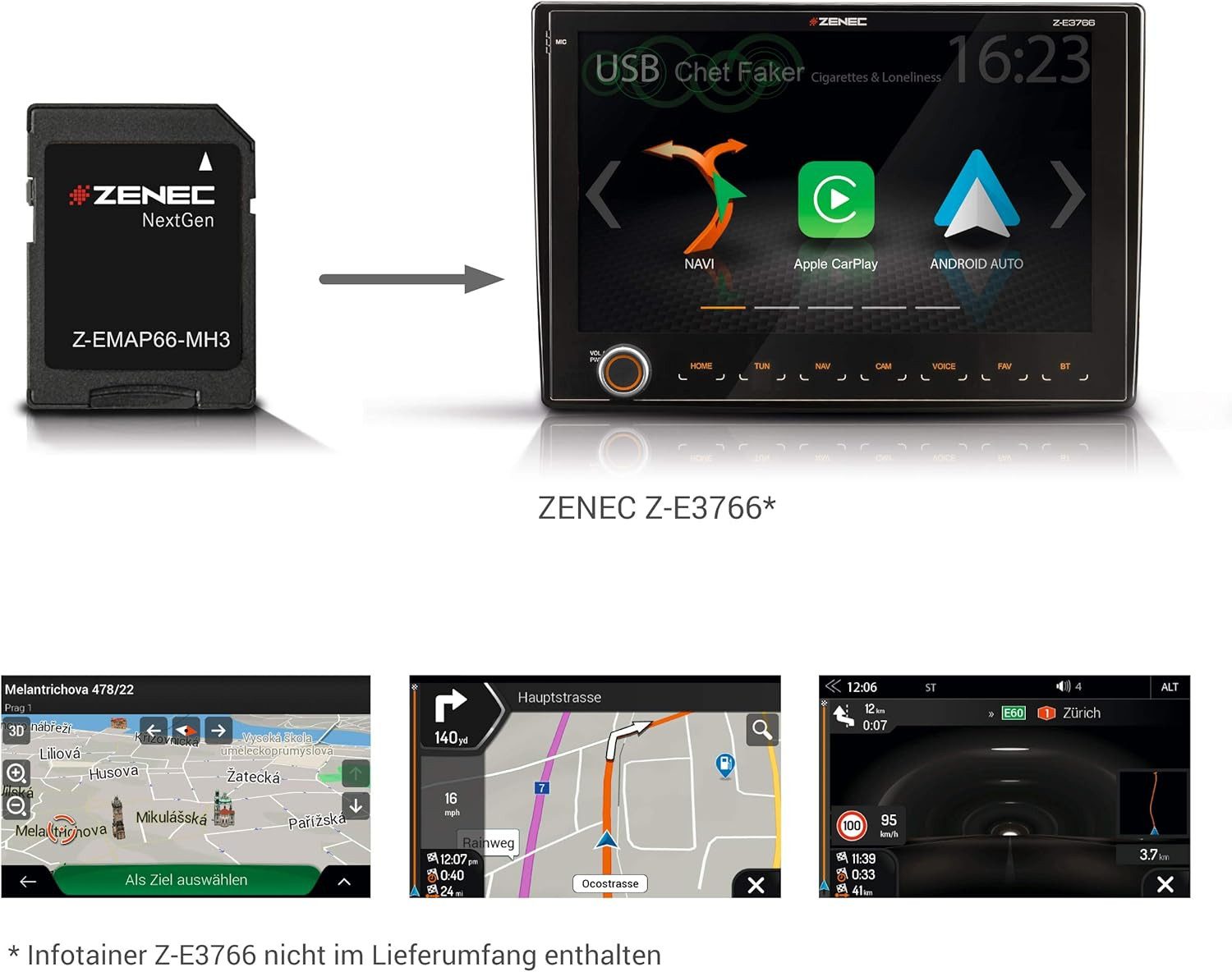 Zenec Zenec Z-EMAP66-MH3 Z-XXX66 Camper-Navisoftware 3 Jahre Update PKW-Navigationsgerät