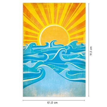 Close Up Poster Sea Waves And Yellow Sun Poster Madeleine 61 x 91,5 cm