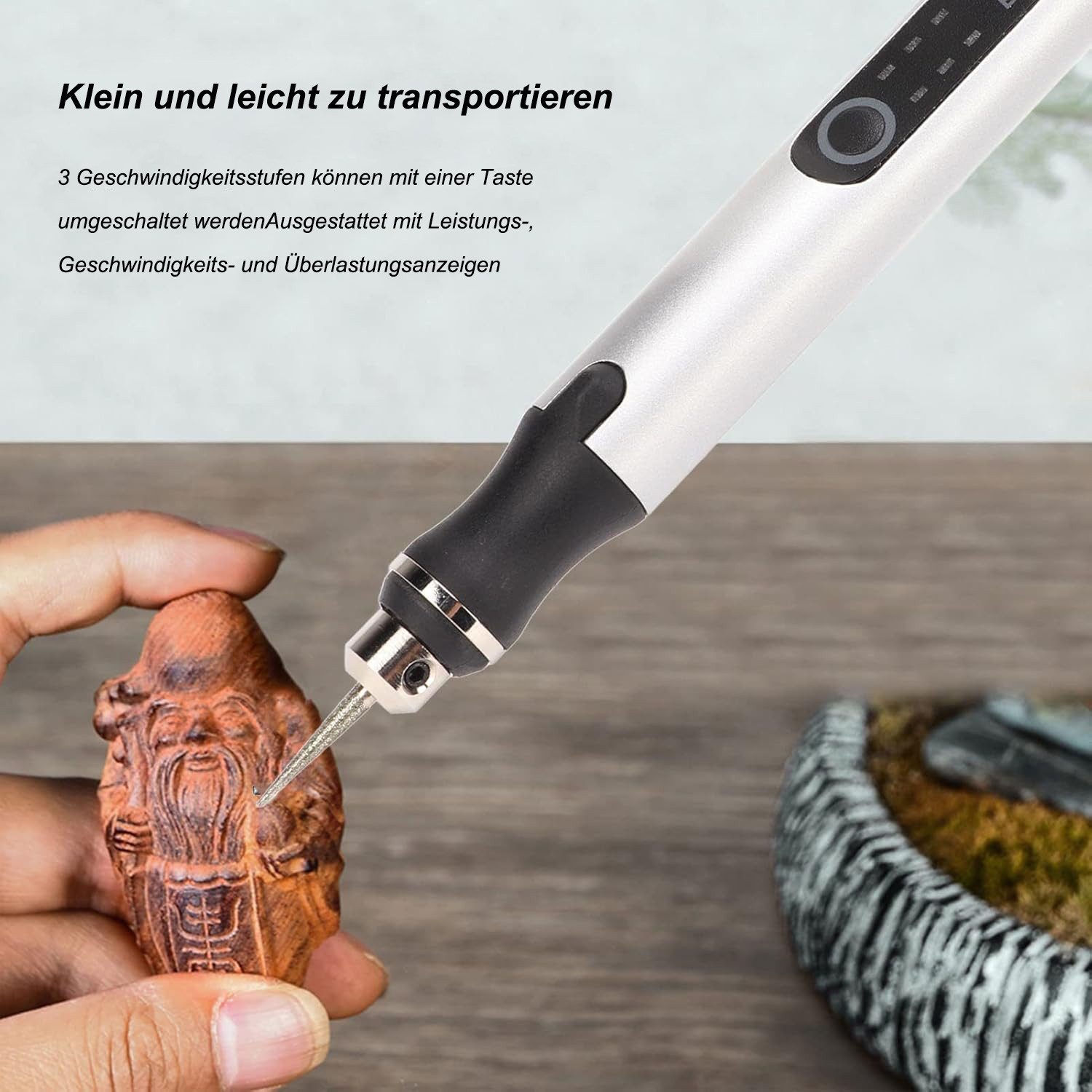 SinLaw Graviergerät DIY Elektro-Gravierstift, kabelloser Gravierstift, USB-Aufladung, 1-St., Schutz vor Stromausfall