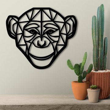 Namofactur 3D-Wandtattoo Affe Deko Geschenke - Wanddeko Holz Wandtattoo (schwarz), moderner Polygon Affe, Wandgestaltung fürs Wohnzimmer