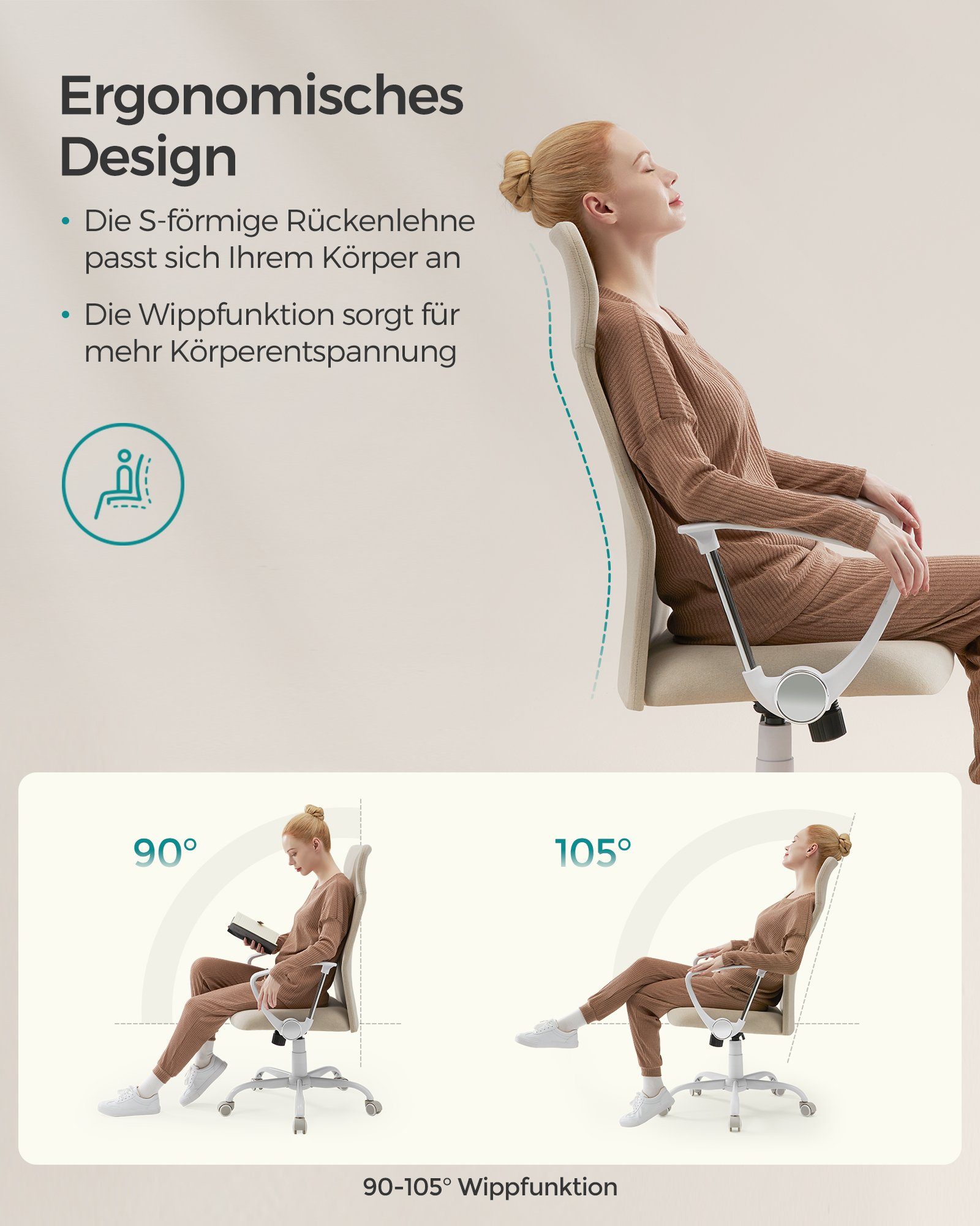 SONGMICS Bürostuhl (2 St), Atmungsaktiver Netzbezug, günstig online kaufen