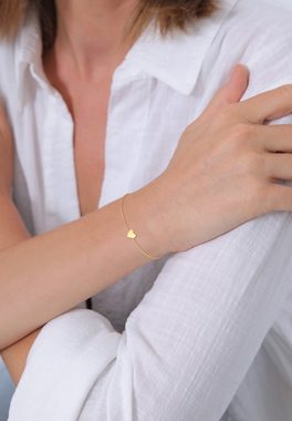 Elli Premium Armband Valentinstag Herz Anhänger Liebe 375er Gelbgold