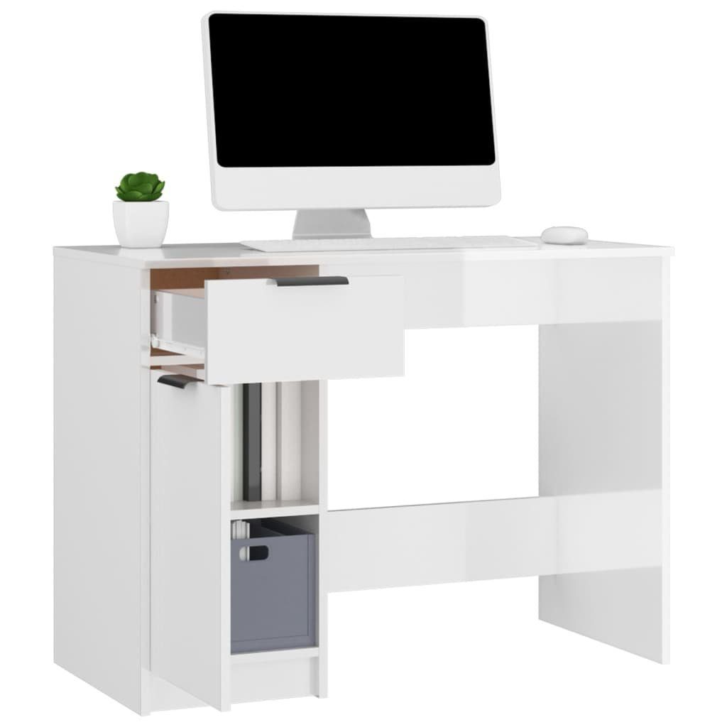 Hochglanz-Weiß Schreibtisch Holzwerkstoff furnicato cm 100x50x75