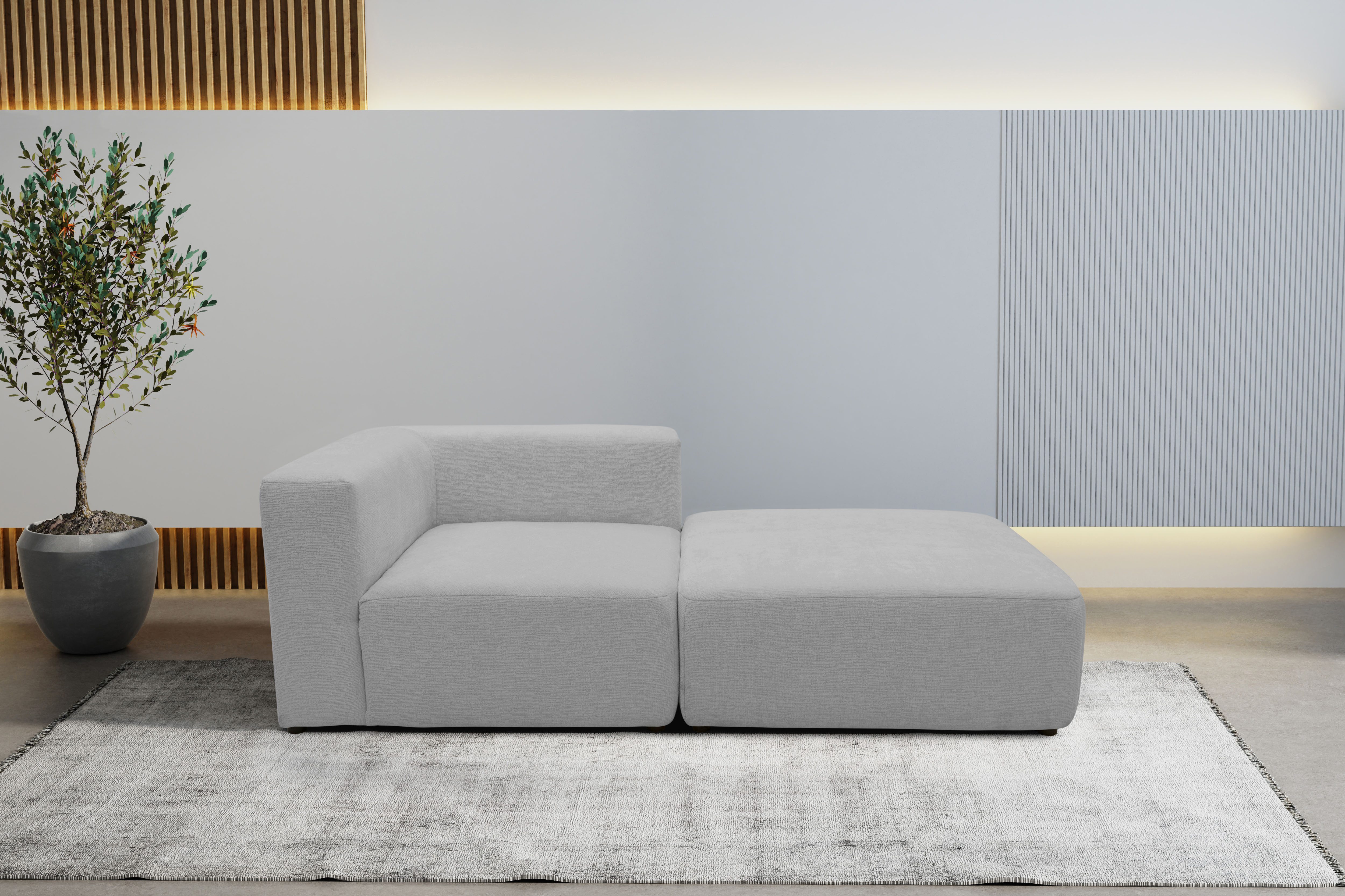 Sofa-Eckelement Utvik bestehend aus Eckelement und Hocker