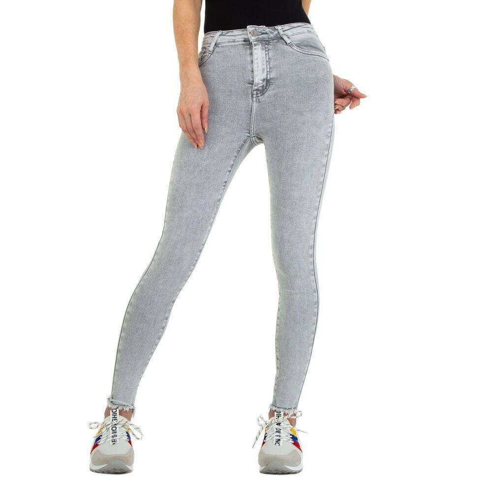 Skinny Freizeit Stretch Skinny-fit-Jeans Grau Damen in Ital-Design Jeans