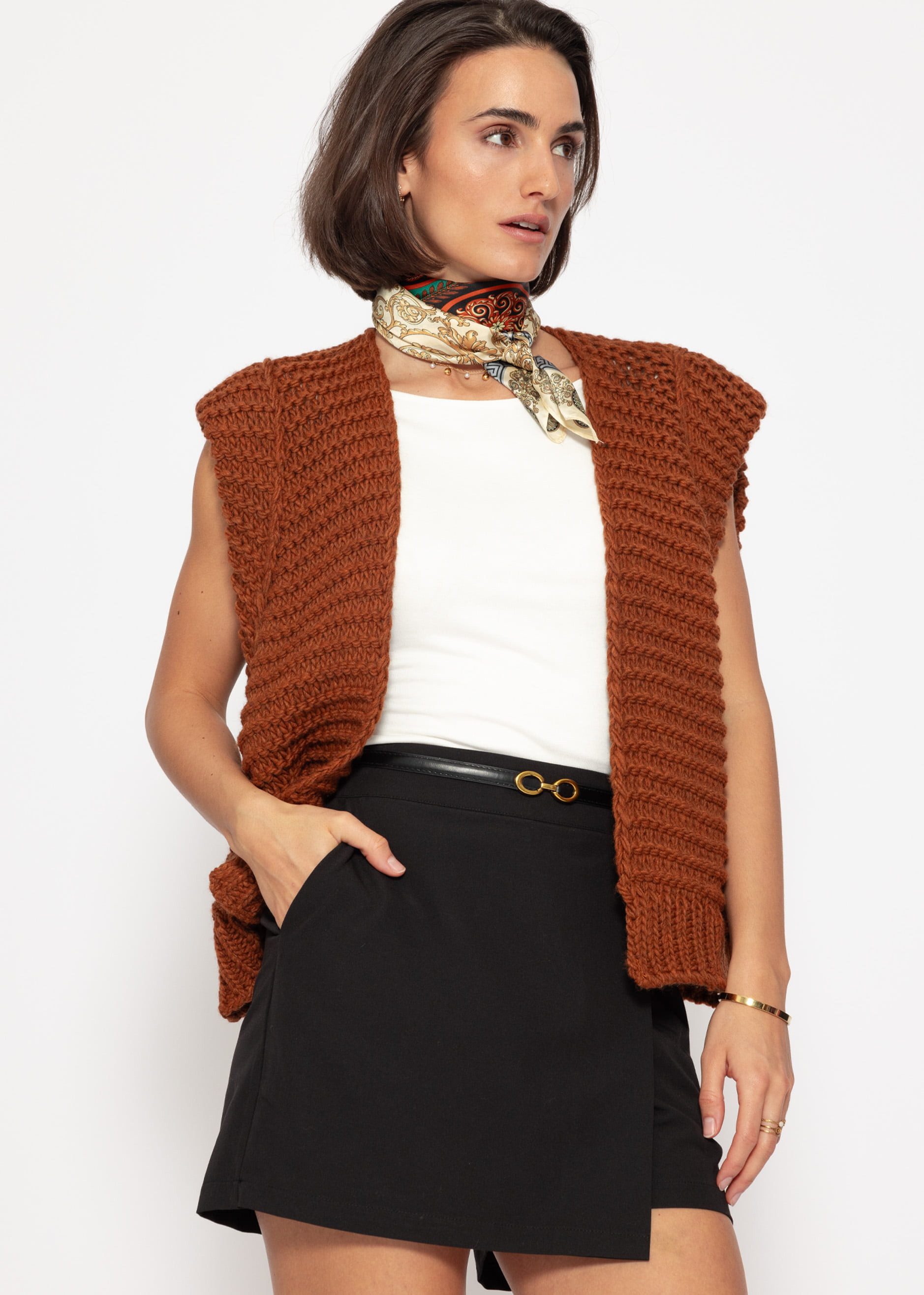 SASSYCLASSY Strickweste Strickweste Damen mit strukturierten günstig online kaufen