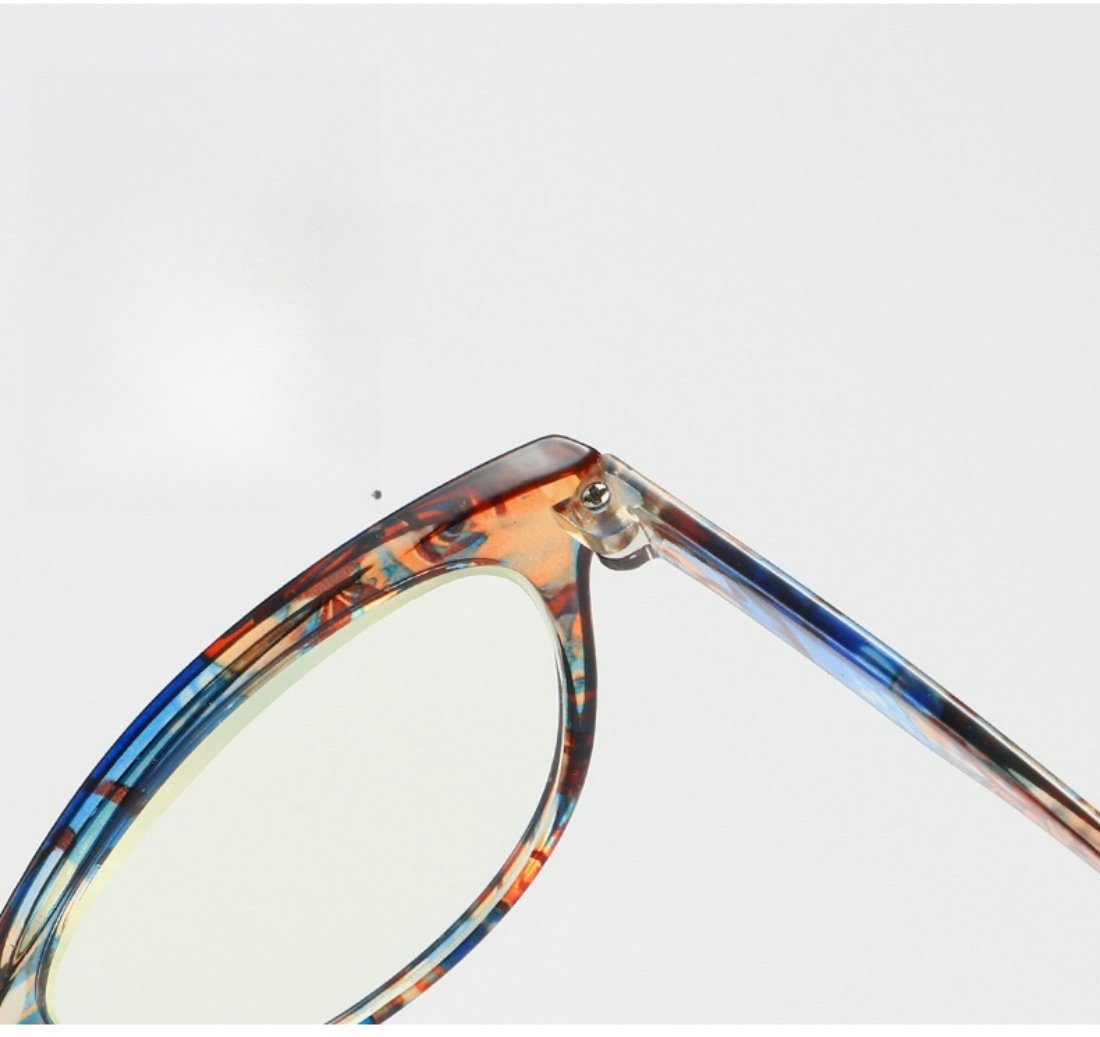 PACIEA Lesebrille Mode bedruckte Rahmen blaue Gläser presbyopische schwarz anti