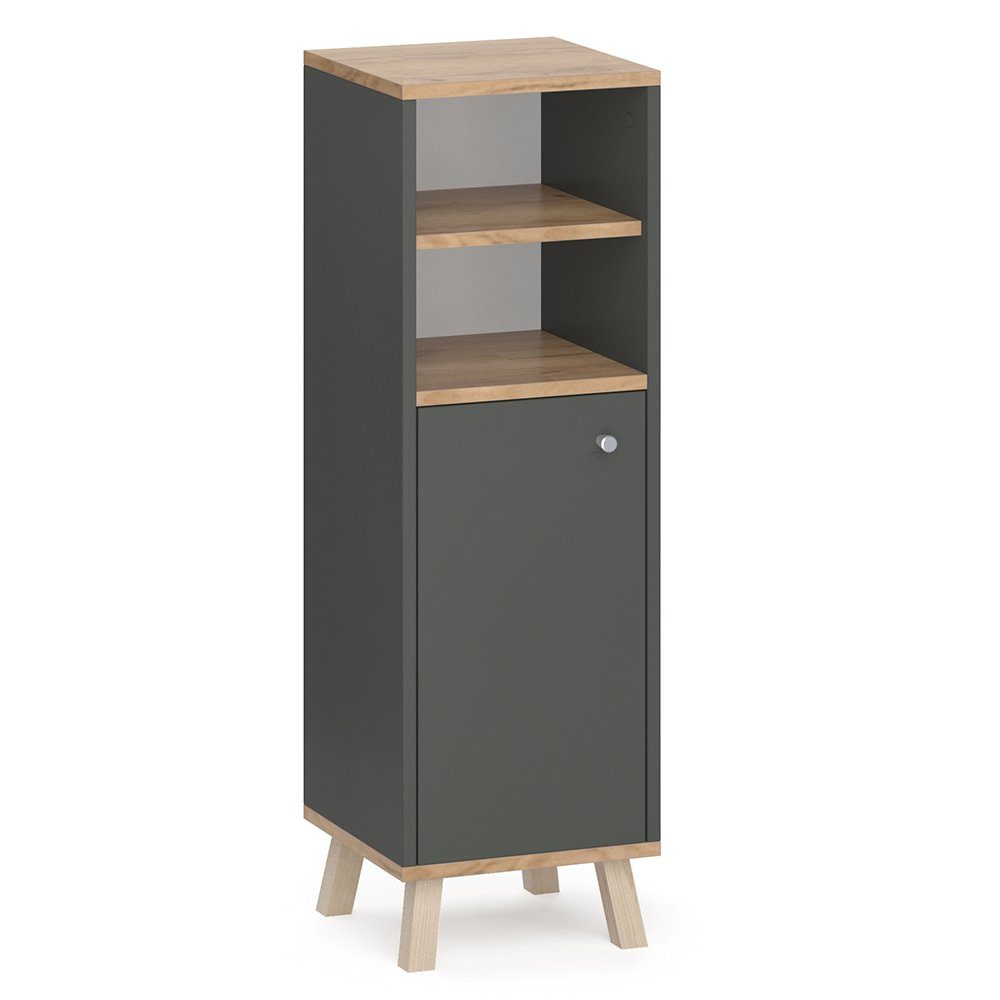 Vicco Midischrank Senyo Anthrazit/Goldkraft Eiche 30 x 95 cm günstig online kaufen