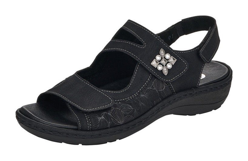 Sandale mit Remonte Klettverschlüssen schwarz