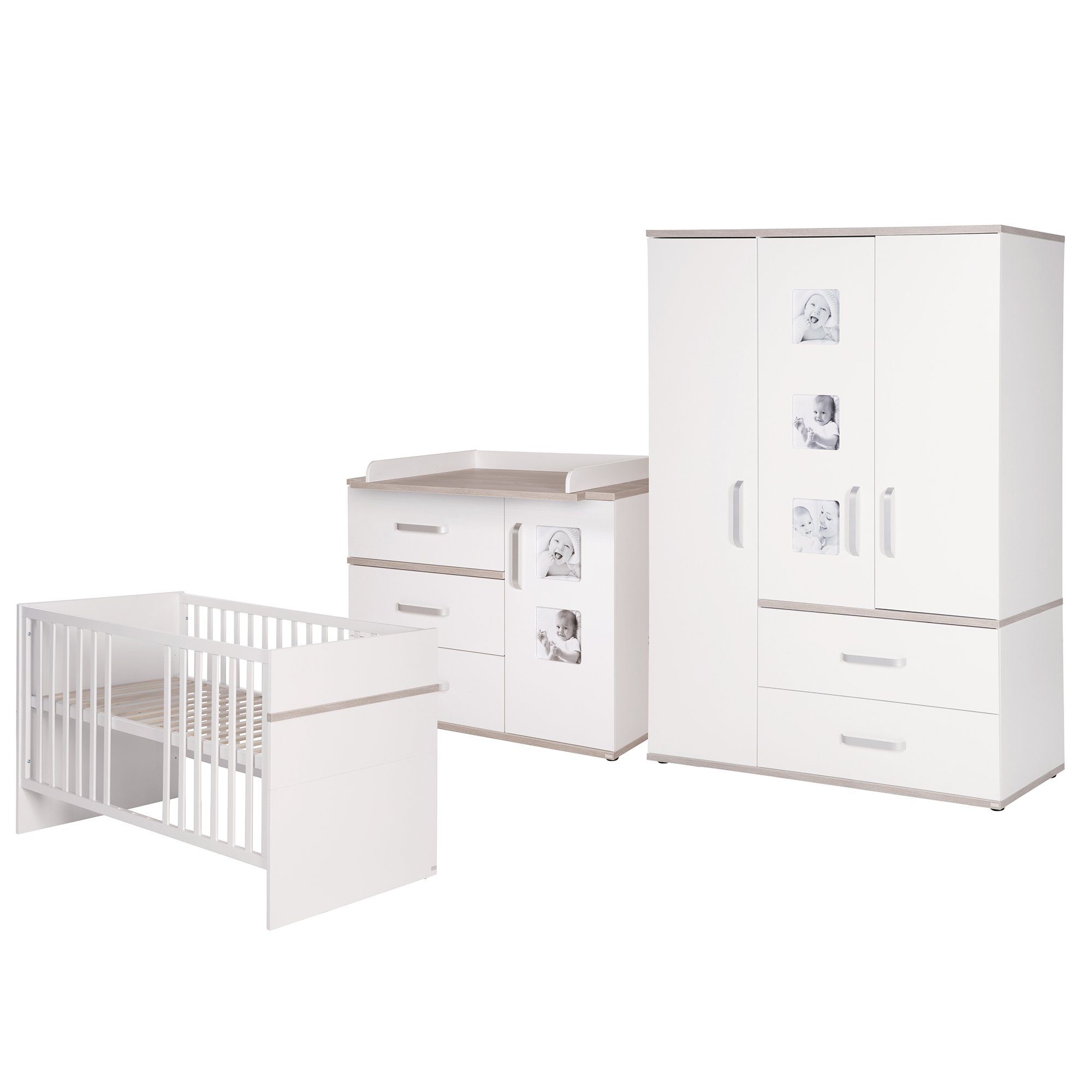 roba® Babyzimmer-Komplettset Moritz mit Bilderrahmen, Gitterbett, günstig online kaufen