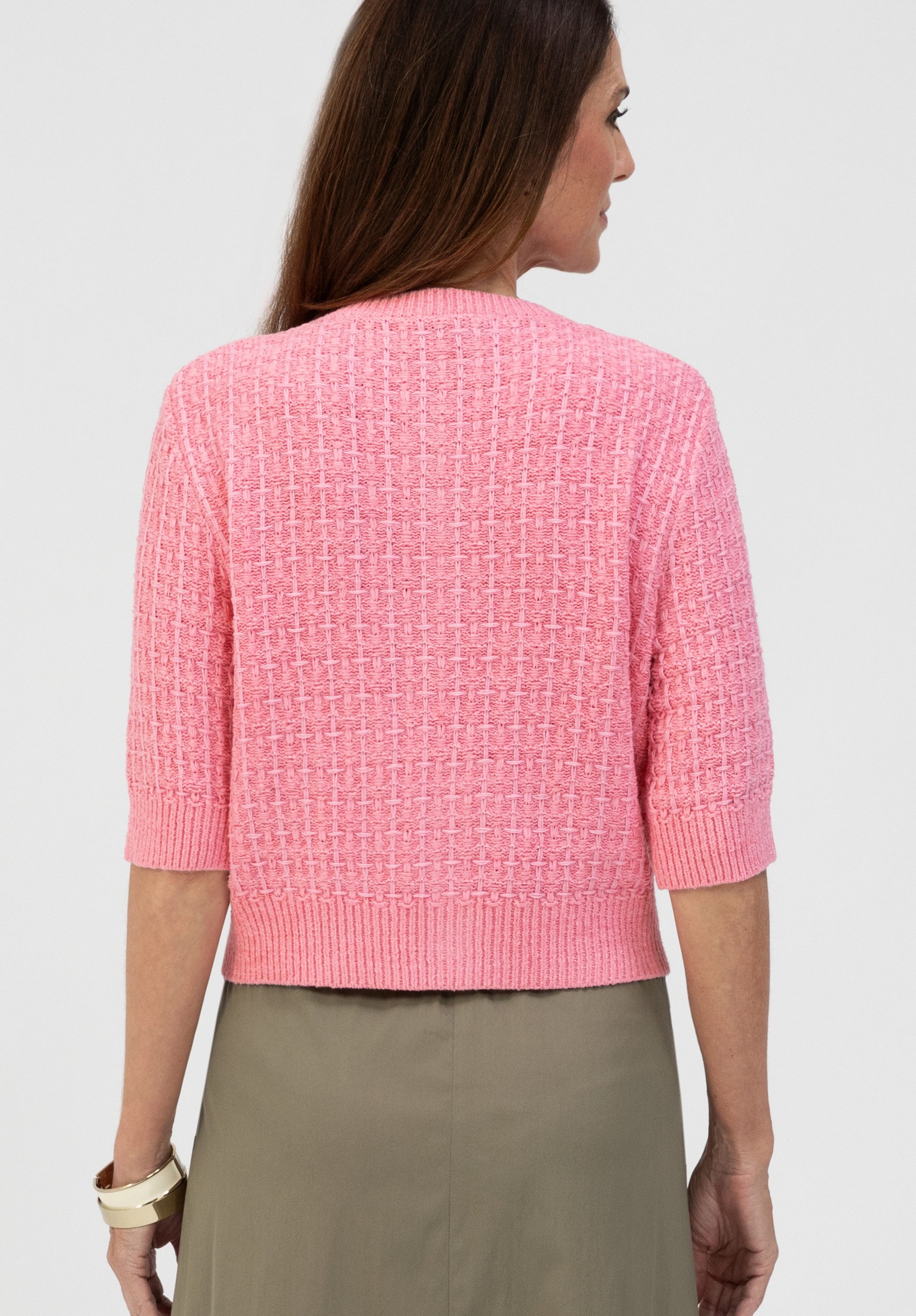 bianca Strickjacke RONA in Struktur-Strick in Trendfarbe
