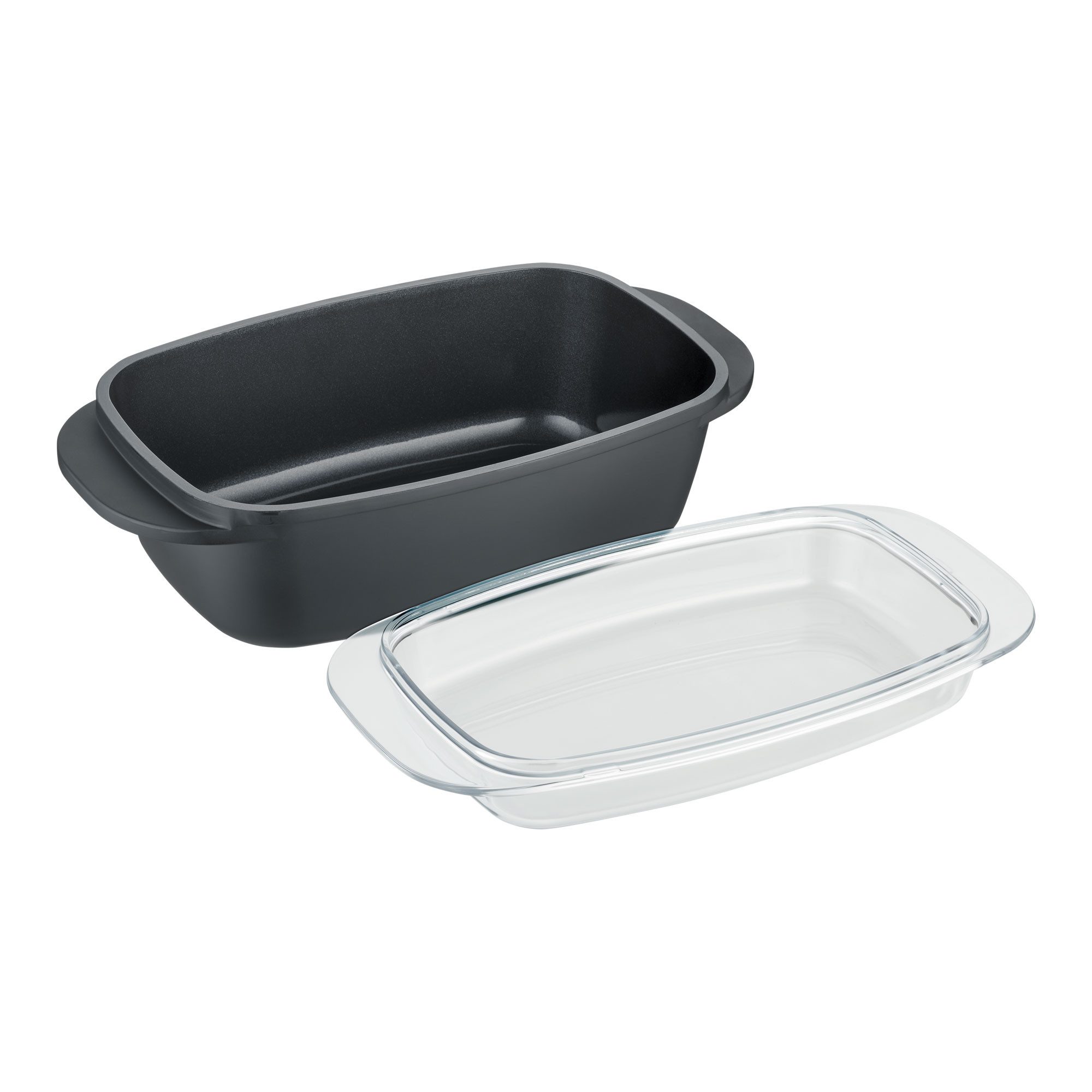 Berndes Bräter Aluguss-Unimit Glasdeckel 32 x 21 cm, Aluguss, PFAS-frei - Bräter, Aluminium-Vakuumdruckguss