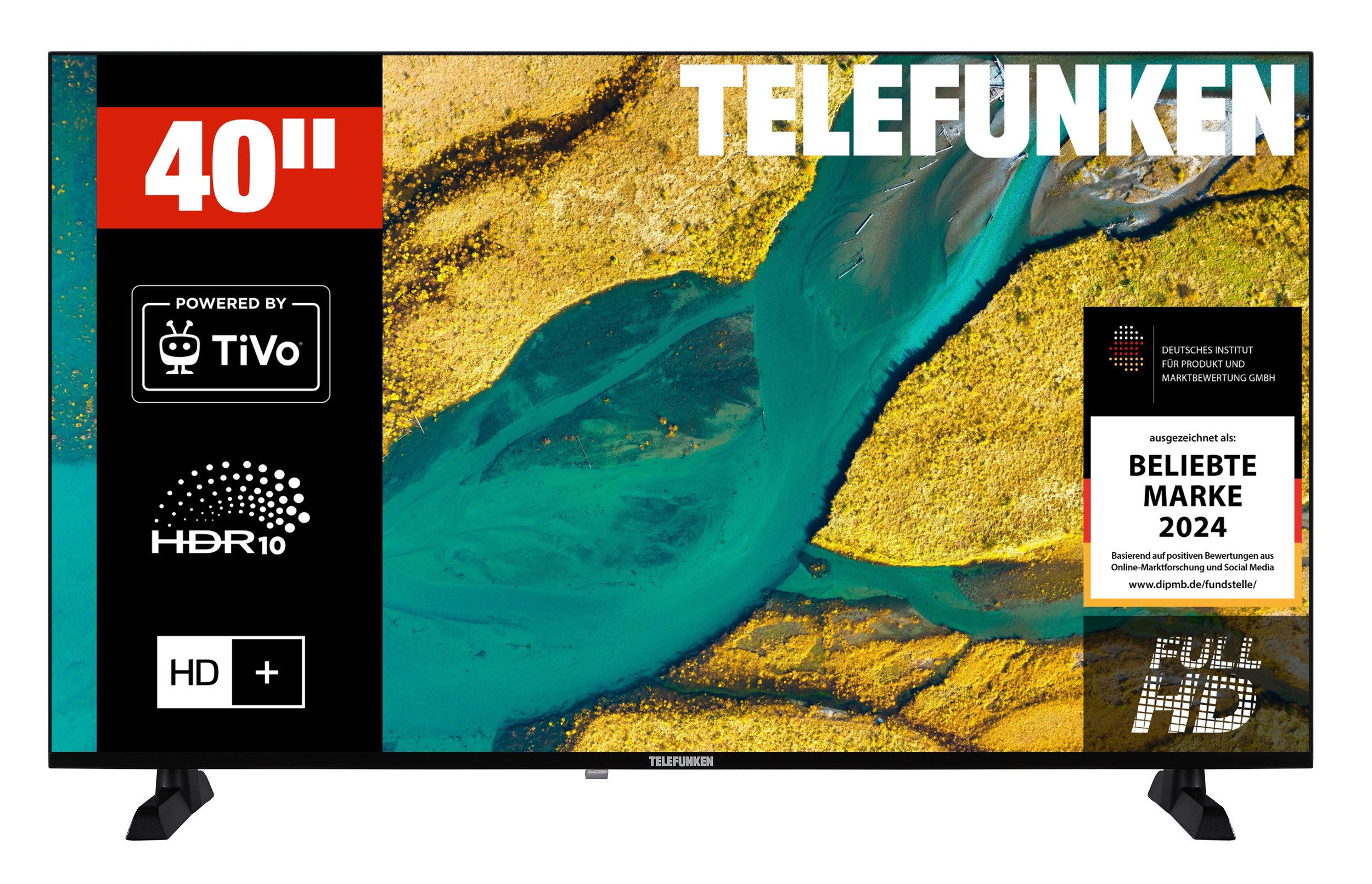 Telefunken XF40TP900S LCD-LED Fernseher (100 cm/40 Zoll, Full HD, Smart TV powered by TiVo, Smart TV powered by TiVo, HDR, Triple-Tuner, 6 Monate HD)