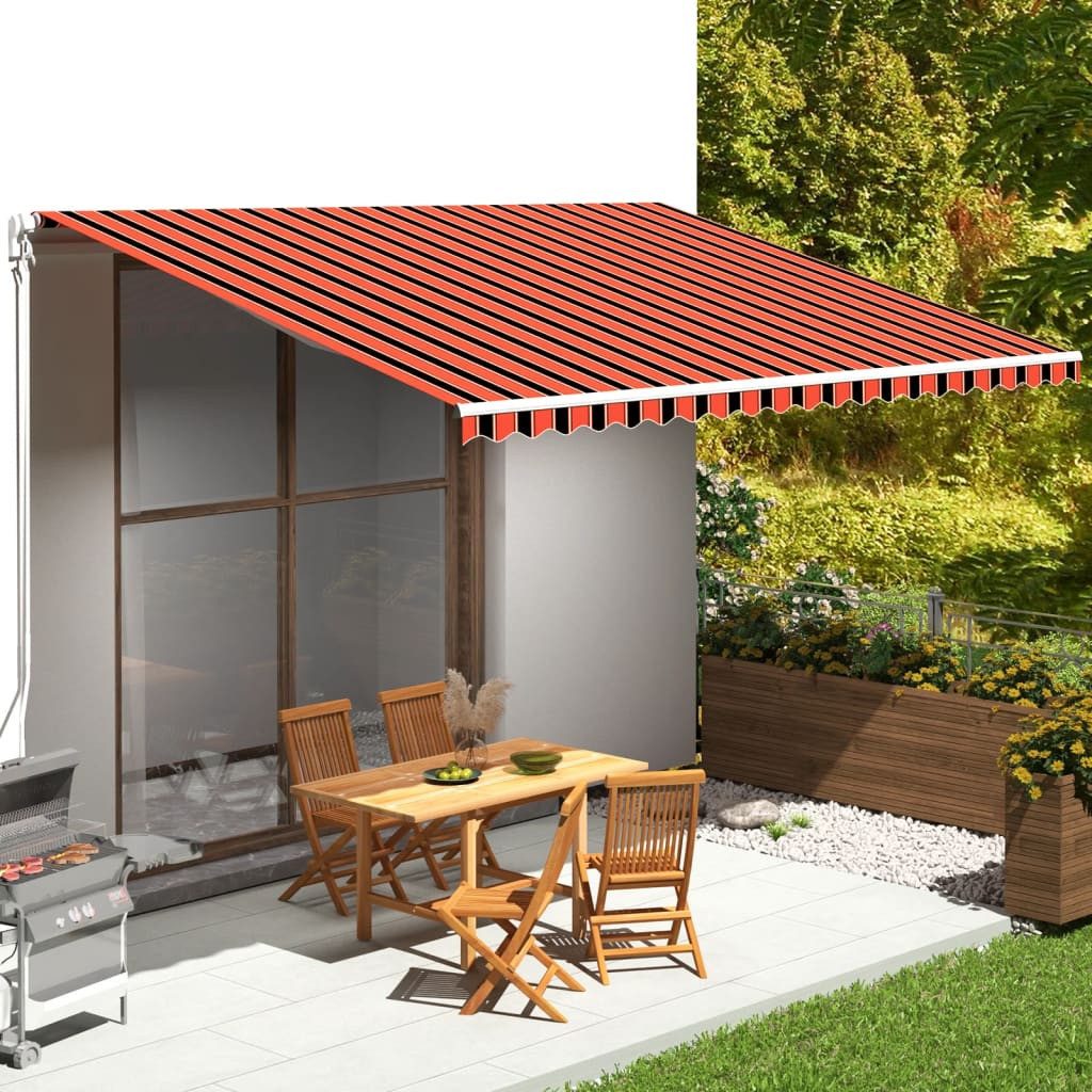Thumbnail - vidaXL Markise Markisenbespannung Orange und Braun 5x3,5 m