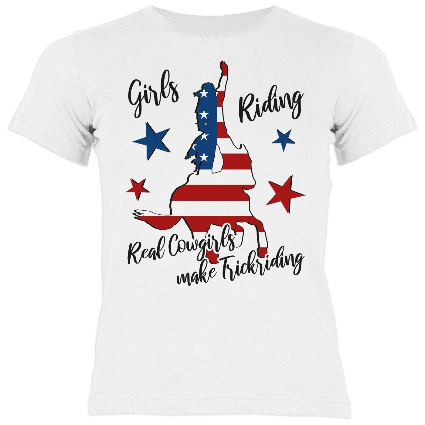 T-Shirt Trickreiter Tini Cowgirl Cowgirls Motiv T-Shirt Kinder Girls Trickriding : Shirts make Trickriding Riding Kindershirt - Trickreiter Shirt Real