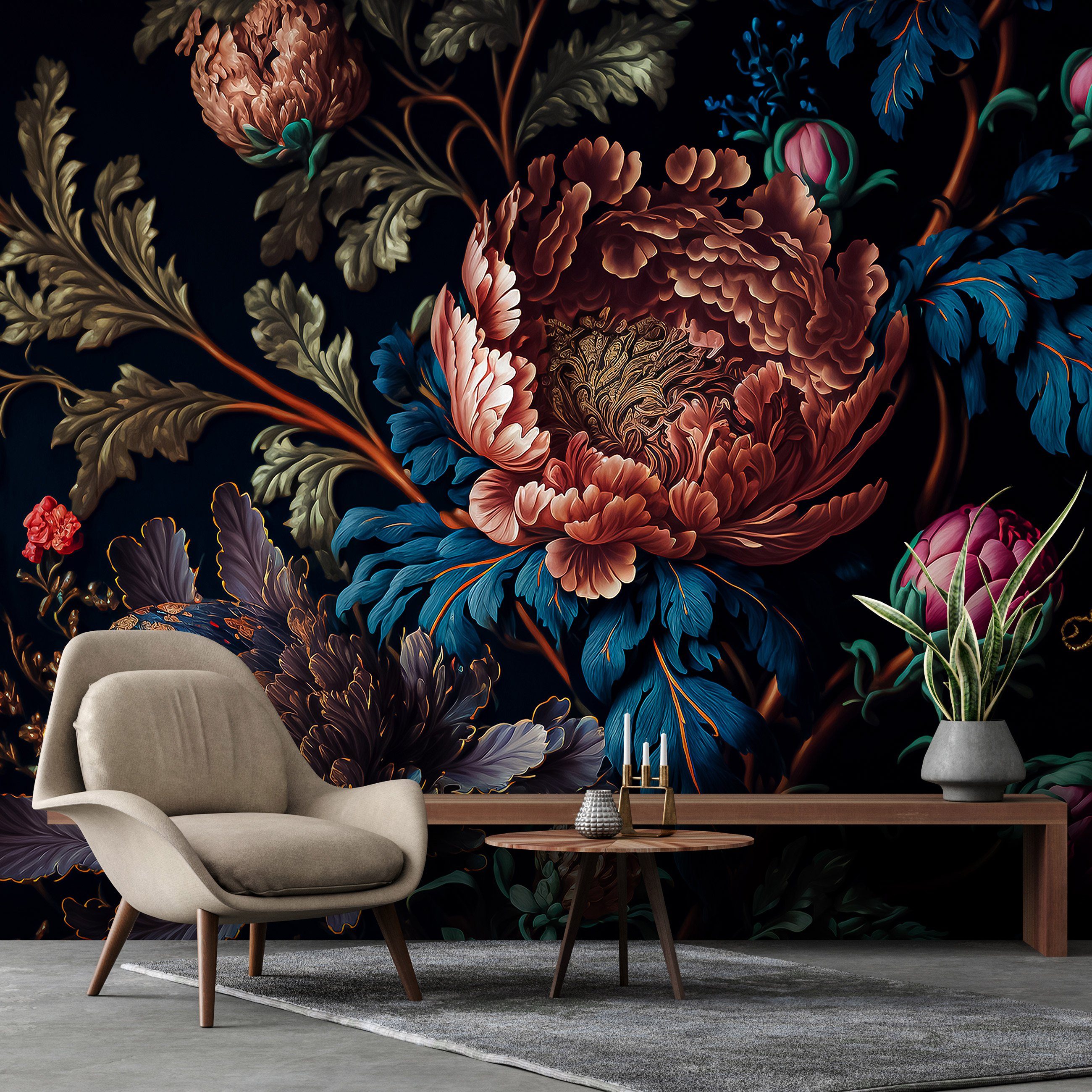 Wallarena Fototapete Blumen Vintage Vlies Tapete günstig online kaufen