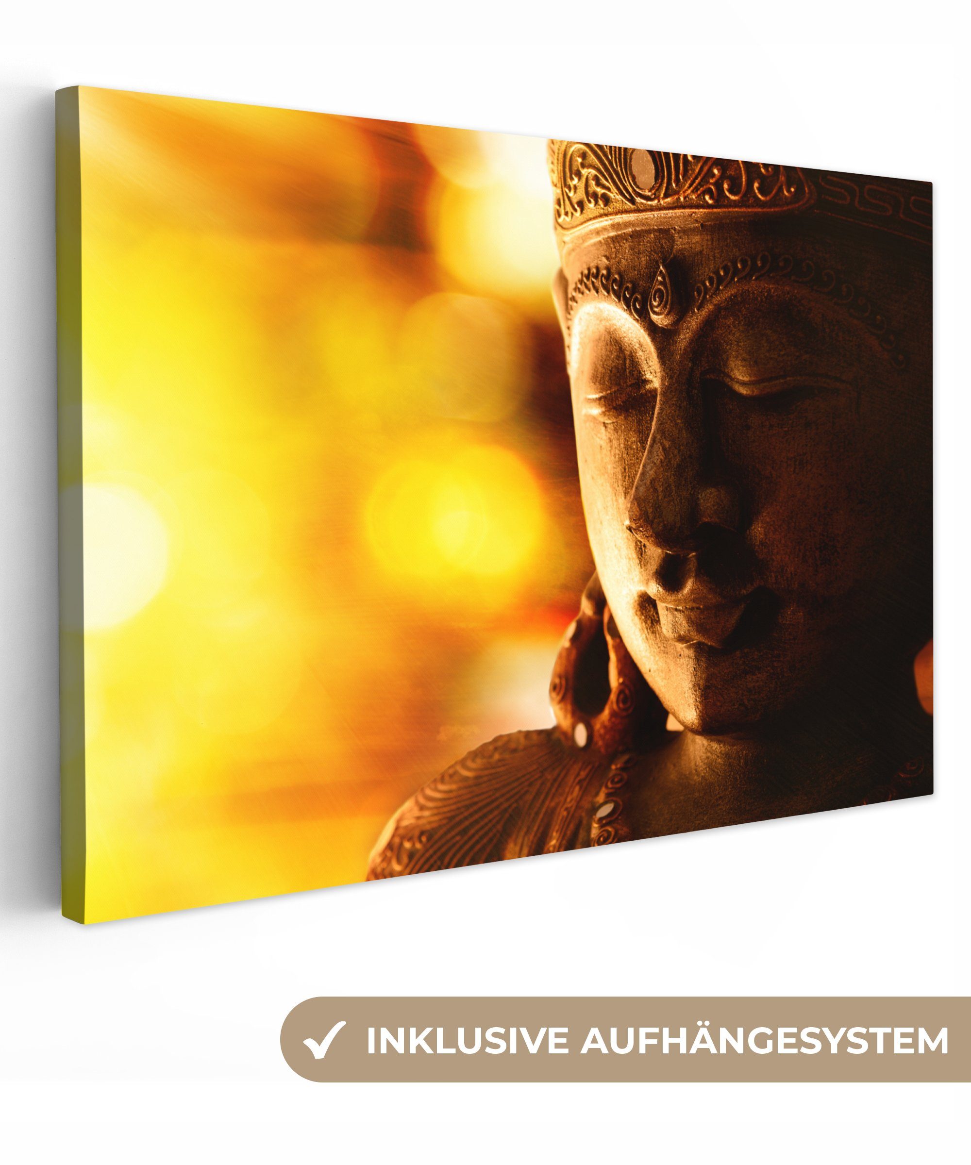 OneMillionCanvasses® Leinwandbild Buddha - Gesicht - günstig online kaufen