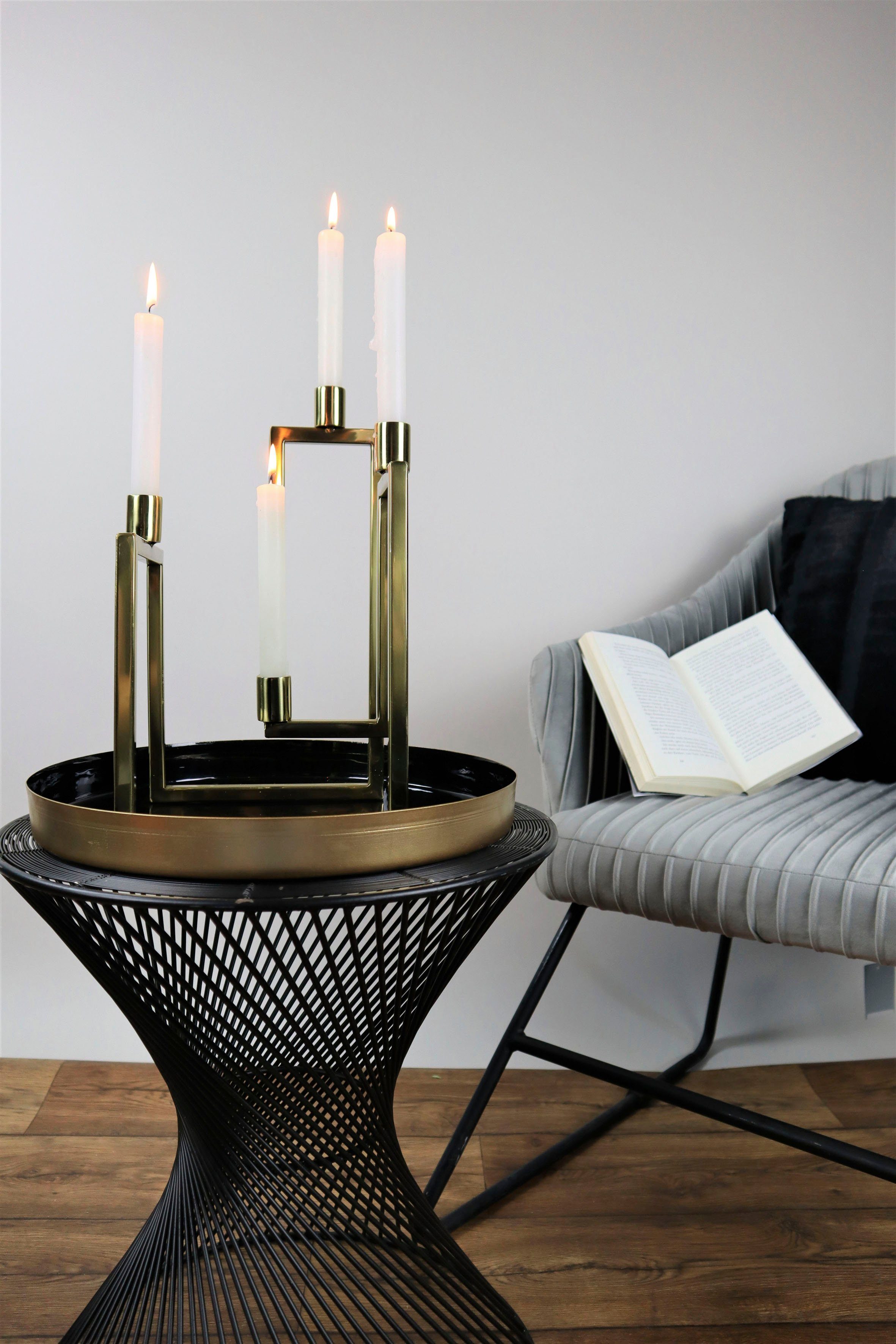AM Design Kerzenständer aus Edelstahl (1 St), Stabkerzenhalter, 4 -flammig,  Adventsleuchter | Kerzenständer