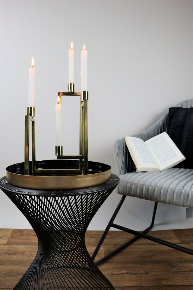AM Design Kerzenständer aus Edelstahl (1 St), Stabkerzenhalter, 4 -flammig,  Adventsleuchter