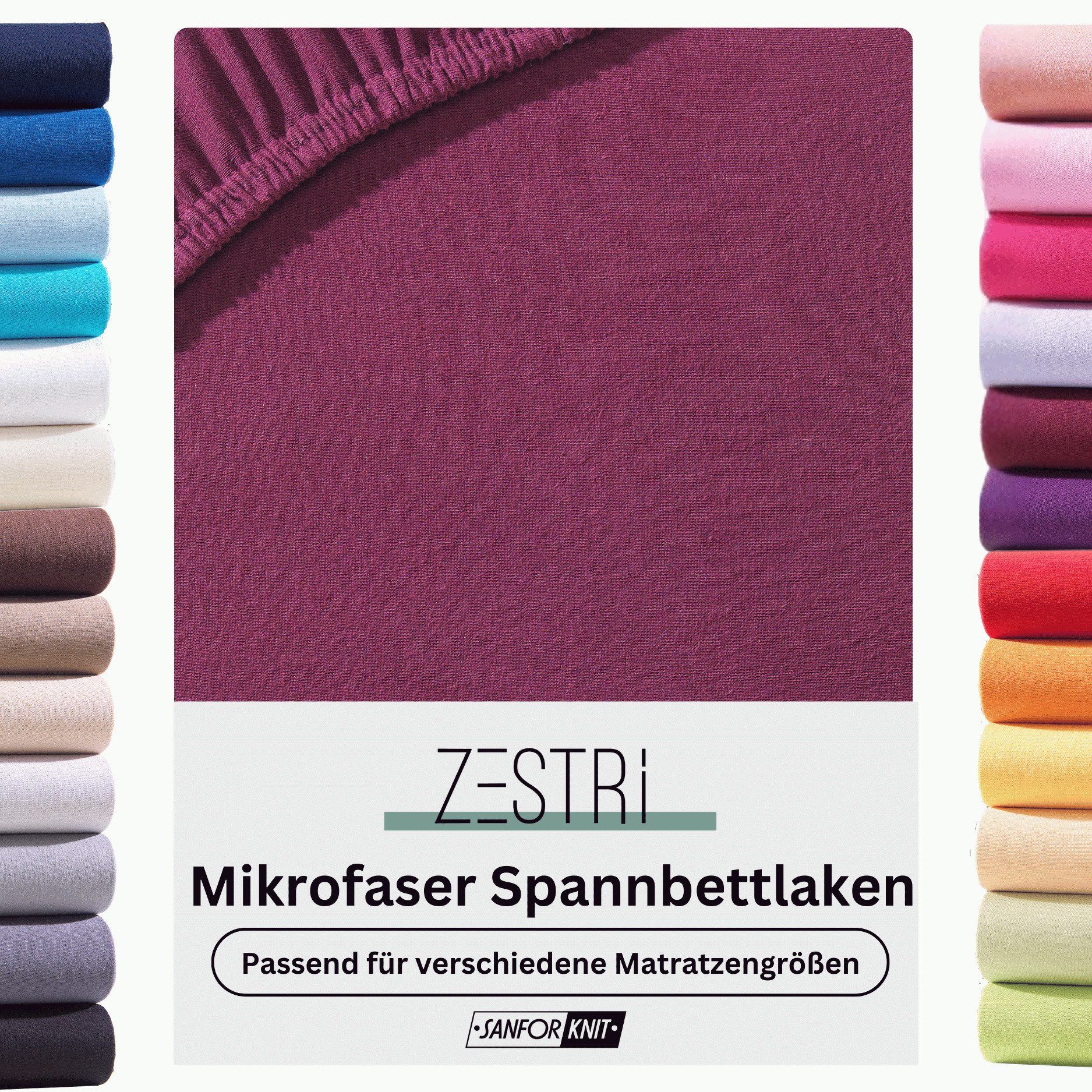 Zestri Spannbettlaken aus Microfaser mit Rundumgummizug, günstig online kaufen