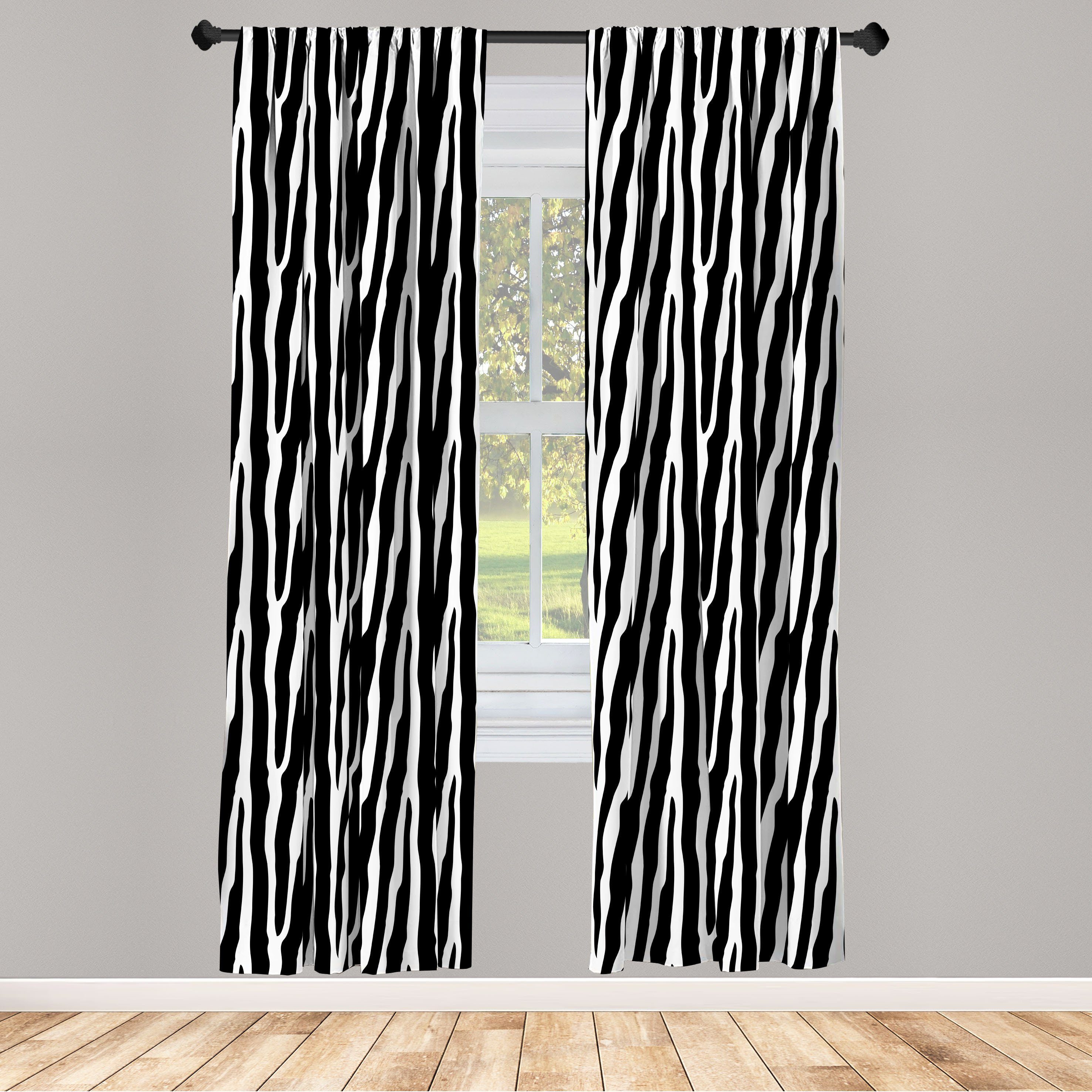 Gardine Vorhang für exotische Zebra-Druck Haut Dekor, Microfaser, Abakuhaus, Simplistic Schlafzimmer Wohnzimmer