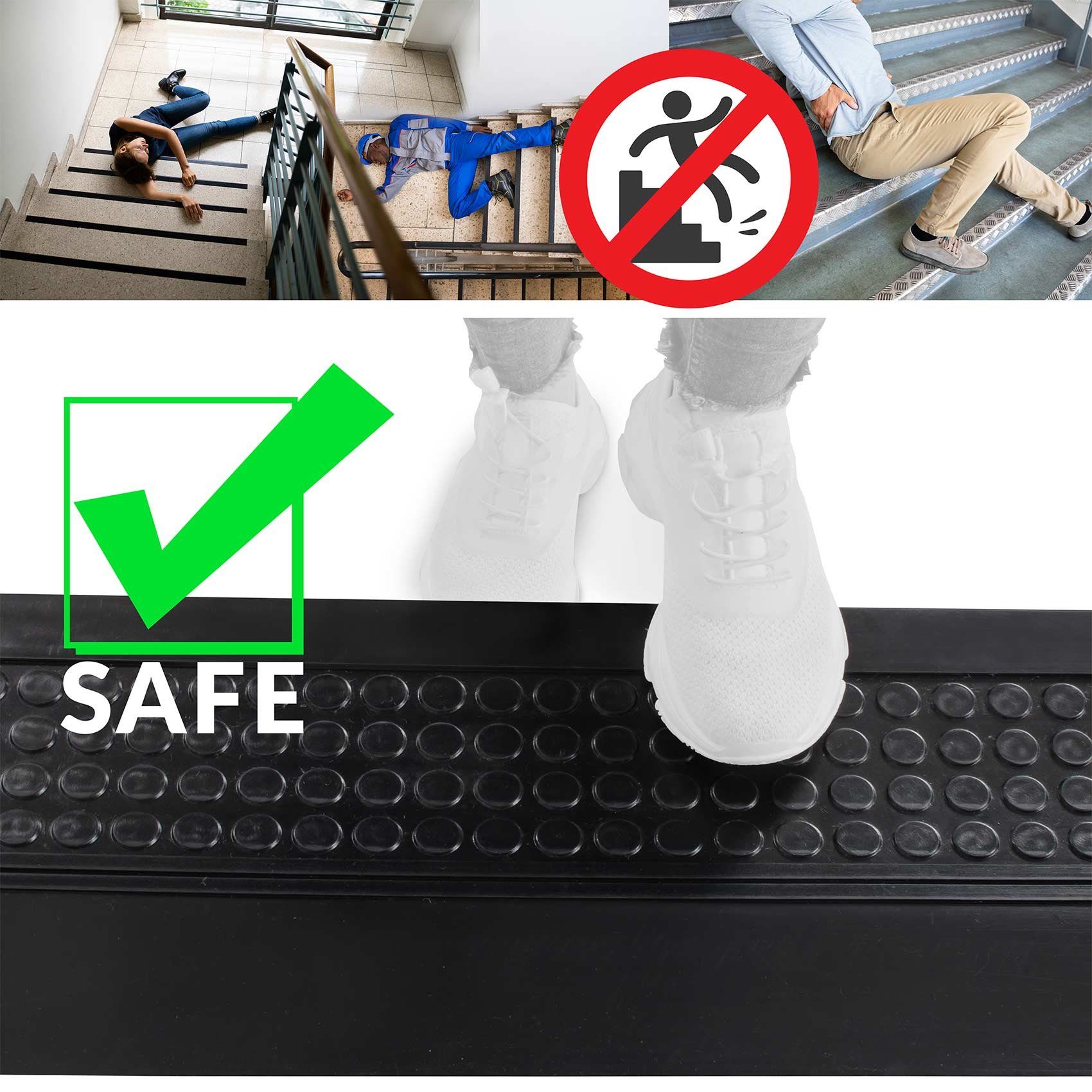 ANRO Stufenmatte Stufenschutz aus Gummi Treppenschutz Treppenmatte, Eckig, günstig online kaufen