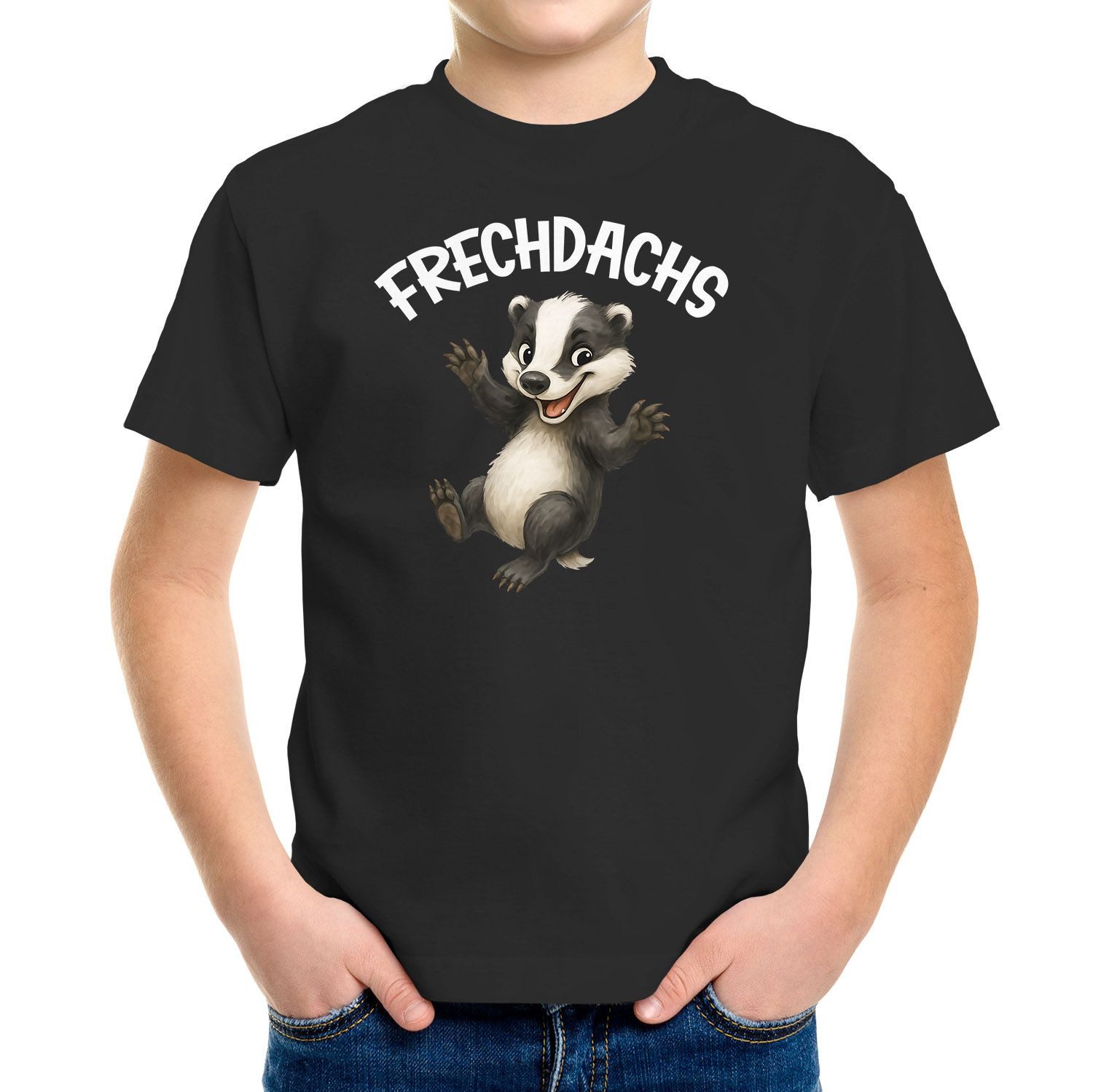 Print-Shirt Kinder T-Shirt Jungen Frechdachs Aufdruck Spruch lustig Geschenk für