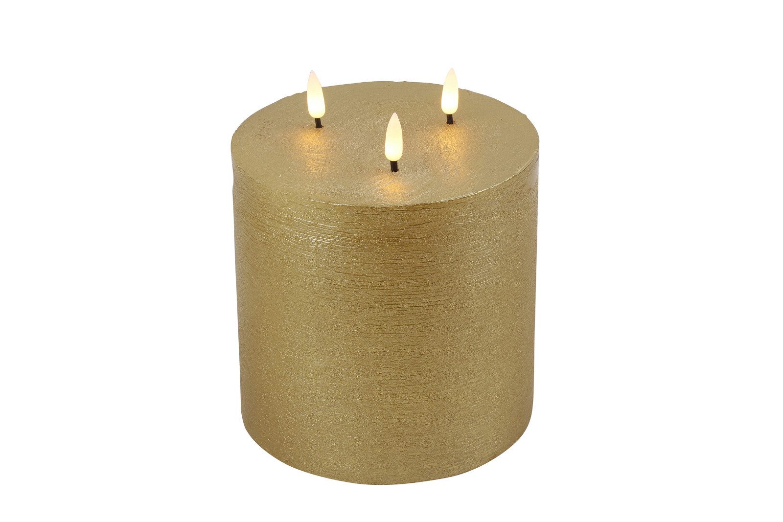 Duftkerze Stumpenkerze LED Lyon S gold 17,5cm