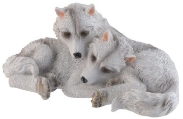Vogler direct Gmbh Dekofigur 2 Polarwölfe kuscheln, aus Kunststein, handbemalt