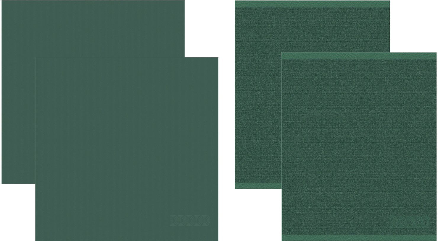 DDDDD Geschirrtuch Logo, (Set, 4-tlg., Combi-Set: 2x Küchentuch 50 x 55 cm + 2x Geschirrtuch 60 x 65 cm) grün