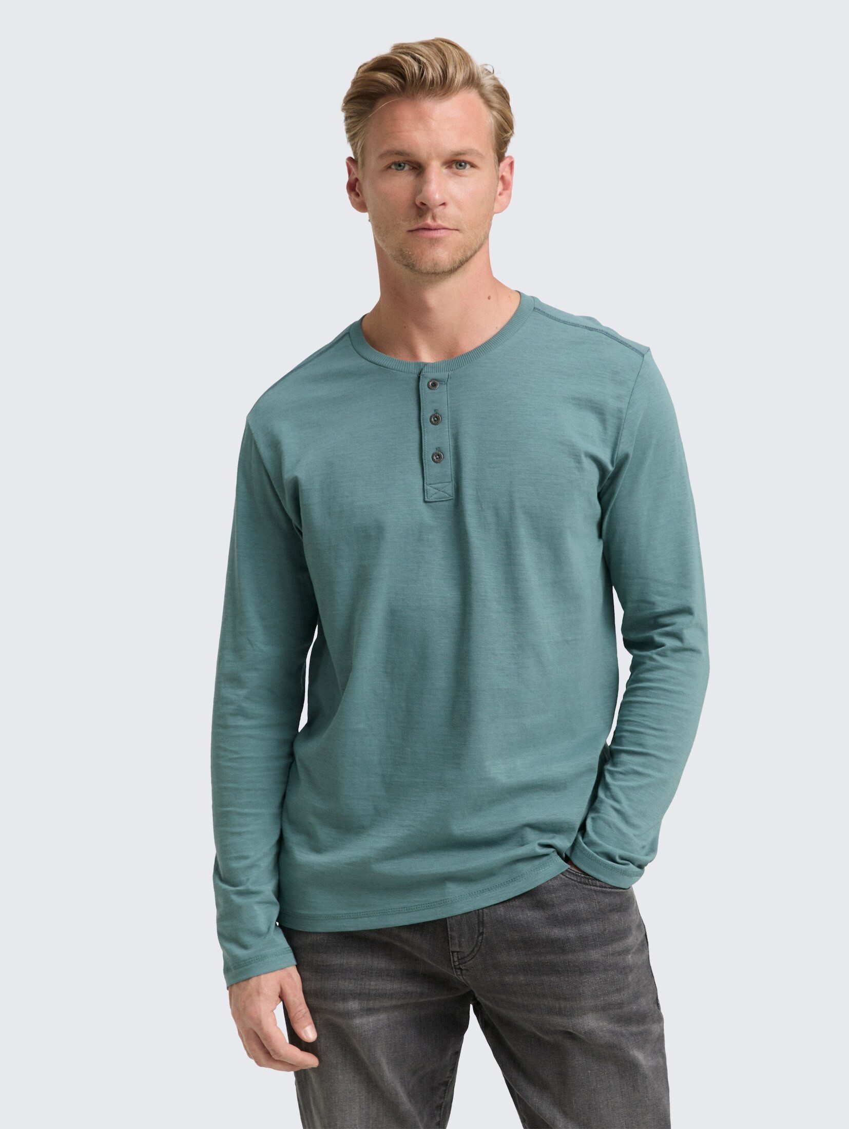 TOM TAILOR Langarmshirt Henley Langarmshirt aus günstig online kaufen