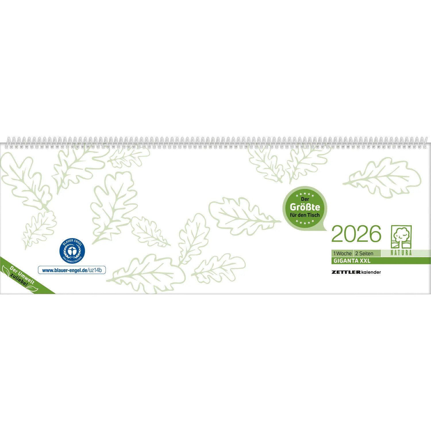 NEUMANN Querkalender Tischquerkalender Giganta XXL Recycling 2026 - 42,2x14,8 cm - 1...