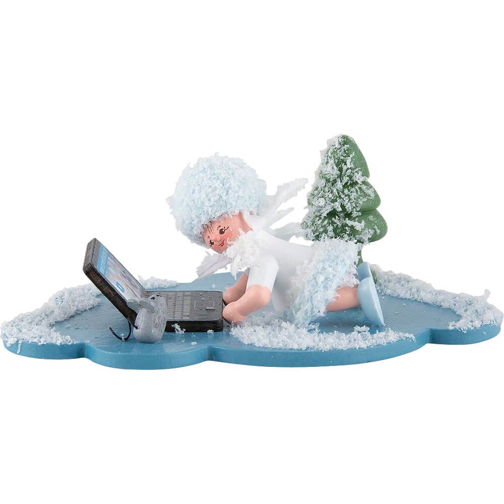 Kuhnert Dekofigur Schneeflöckchen mit Laptop (5cm) von Drechslerei Kuhnert günstig online kaufen