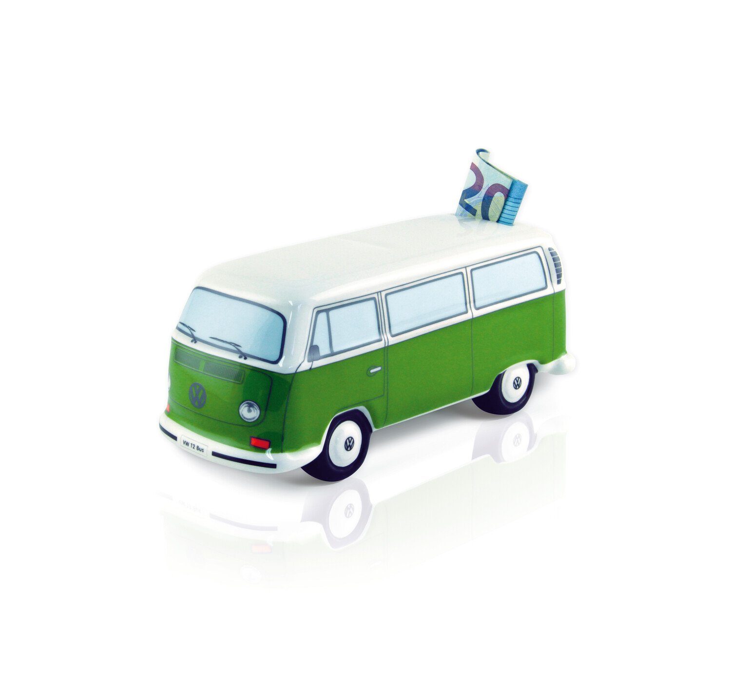 VW Collection by BRISA Spardose Volkswagen Sparschwein im T2 Bulli Bus Design, Sparbüchse aus hochwertiger Keramik