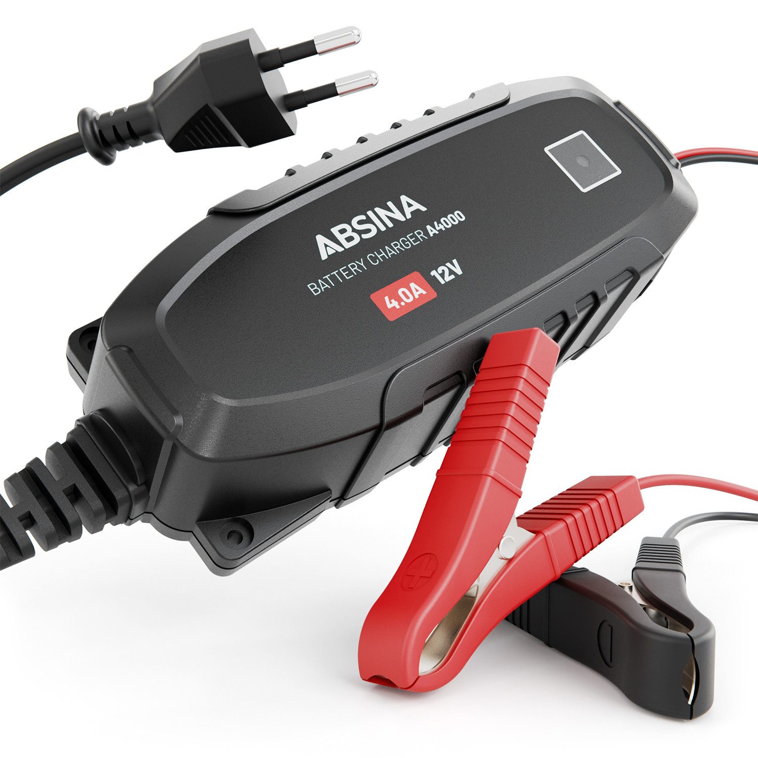 ABSINA 12V Batterieladegerät KFZ für Blei Batterie bis 120Ah - 4A Autobatterie-Ladegerät (1-tlg) von ABSINA