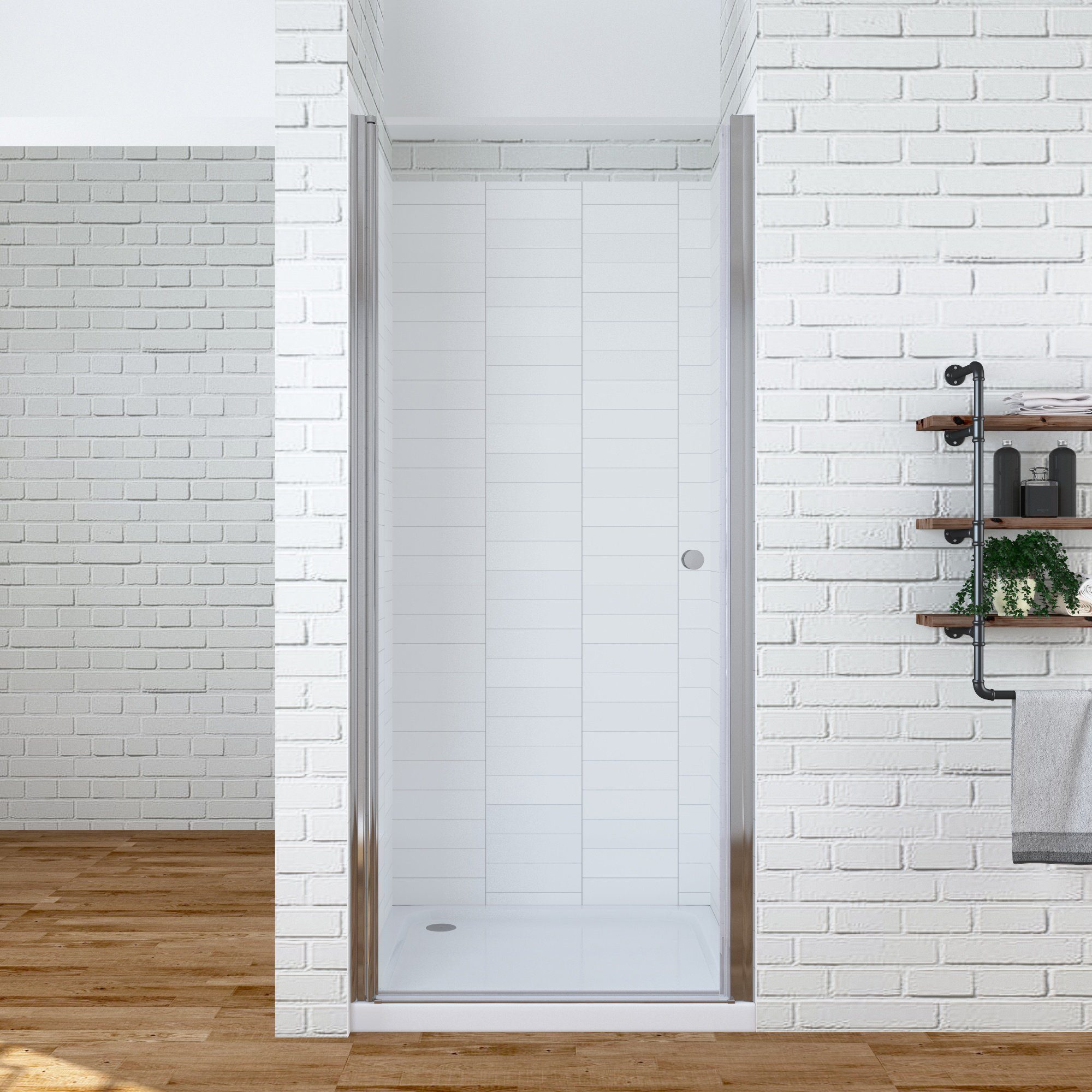 AQUALAVOS Dusch-Drehtür Nischentür Duschabtrennung Duschtür Pendeltür Nano 6 mm Glas Duschwand, 70x197 cm, 6 mm Einscheiben-Sicherheitsglas (ESG) mit Nanobeschichtung, in 5 verschiedenen Breiten 70 75 80 90 100 cm, Höhe 197 cm, Klarglas