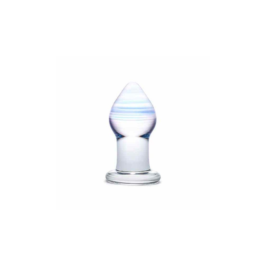 Glas Analplug Glas - Amethyst Rain Glass Butt Plug, langlebig und bruchsicher